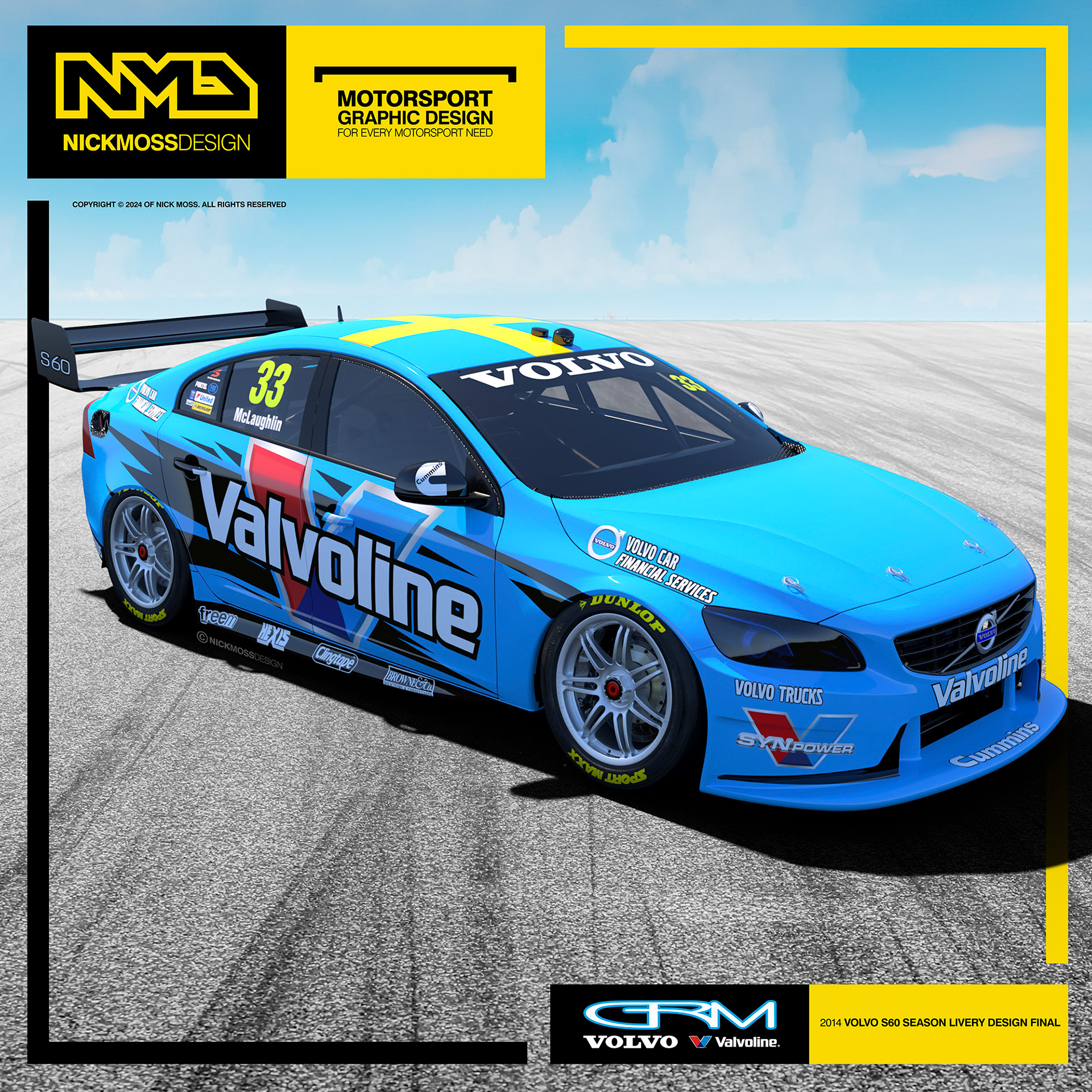 NMD nickmossdesign - 2014 Garry Rogers Motorsport Valvoline S60 Volvo Livery Design