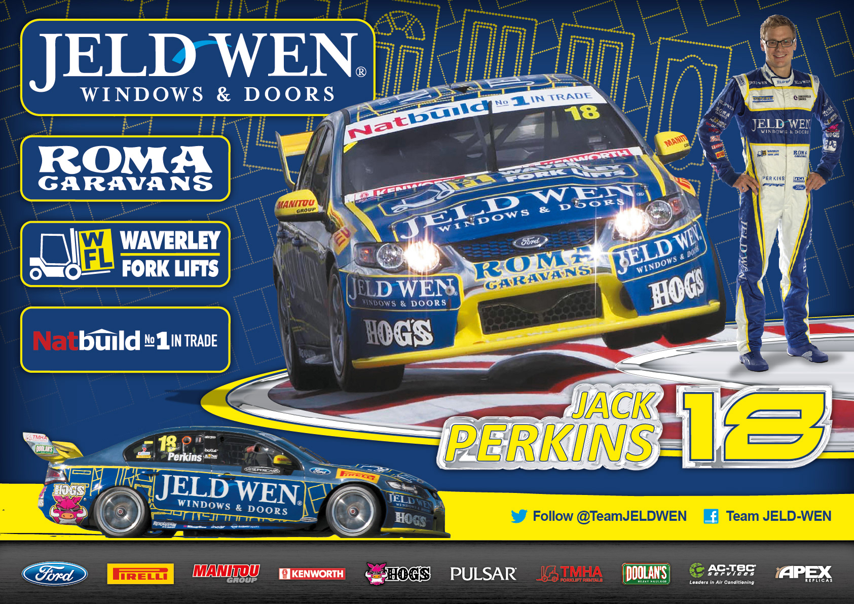 nickmossdesign - 2014 FORD PERFROMANCE RACING (FPR) JELD-WEN SUPERCARS POSTER DESIGN