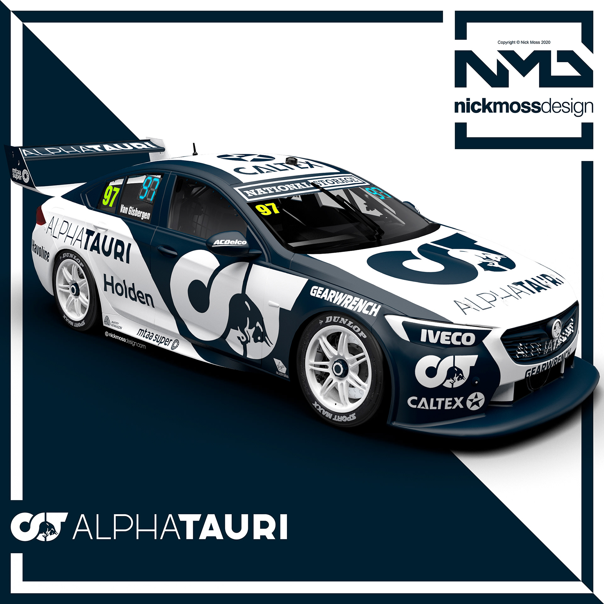 NMD nickmossdesign - ALPHA TAURI F1 Supercars Tribute Livery Design