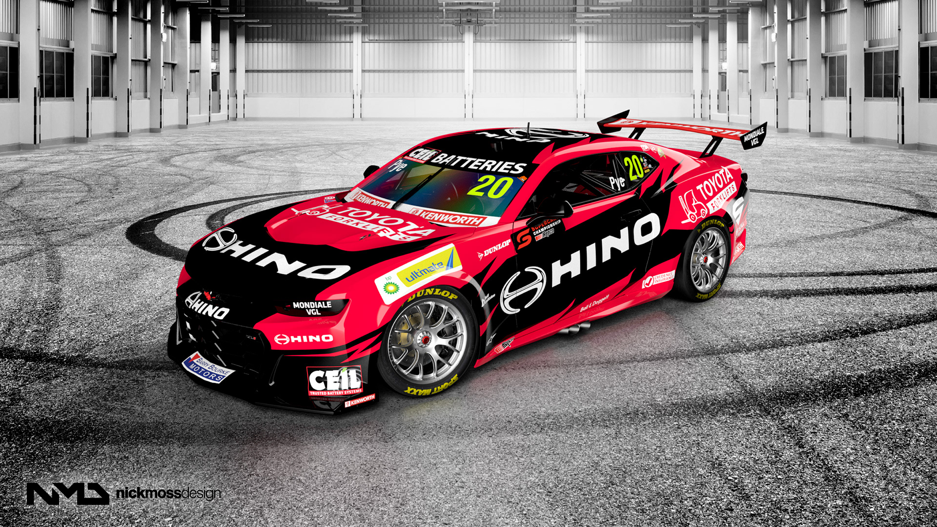 NMD nickmossdesign  - 2023 TEAM18 HINO & TMHA GEN3 Camaro Supercars Livery Design