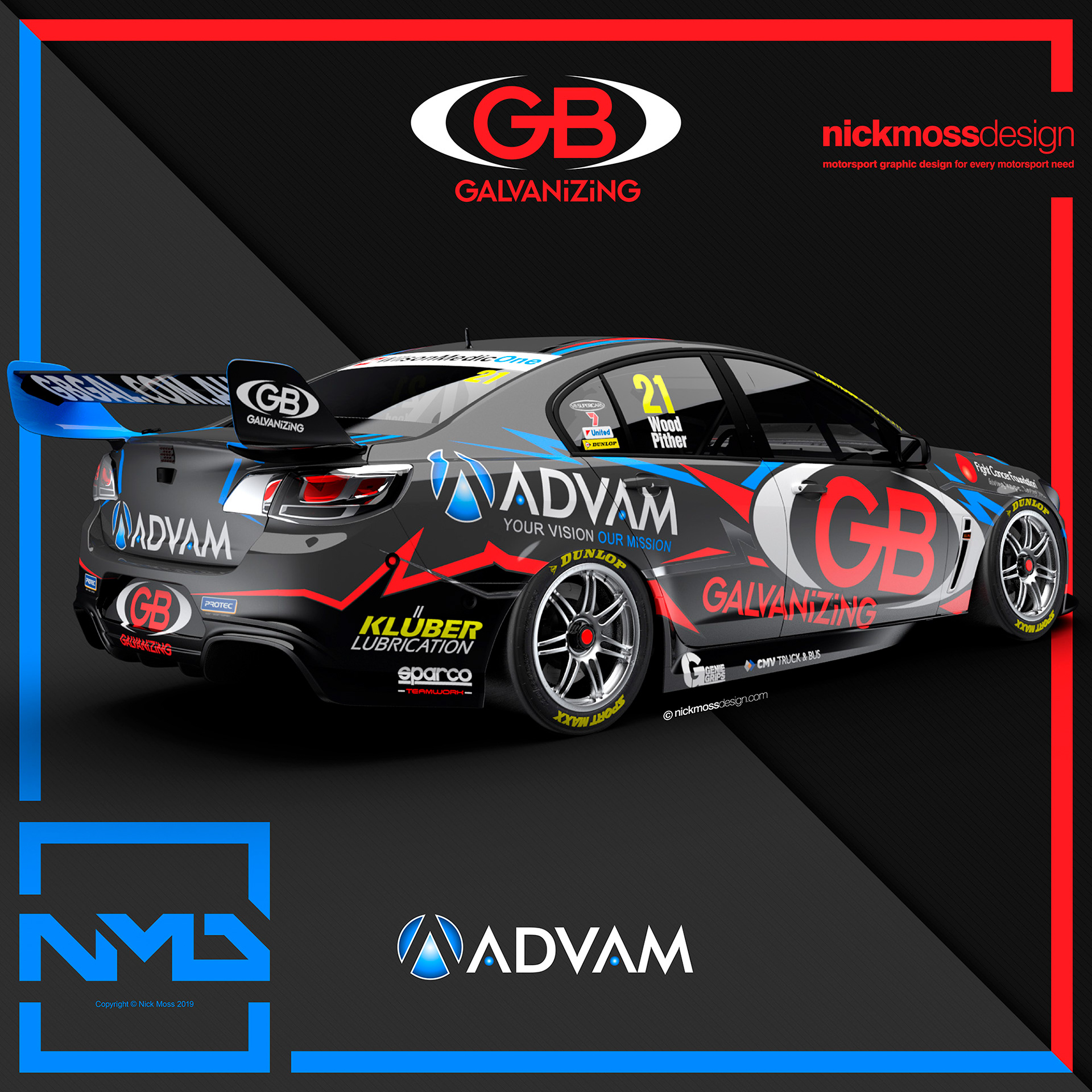 nickmossdesign - 2014 GB RACING ADVAM SUPERCARS LIVERY DESIGN