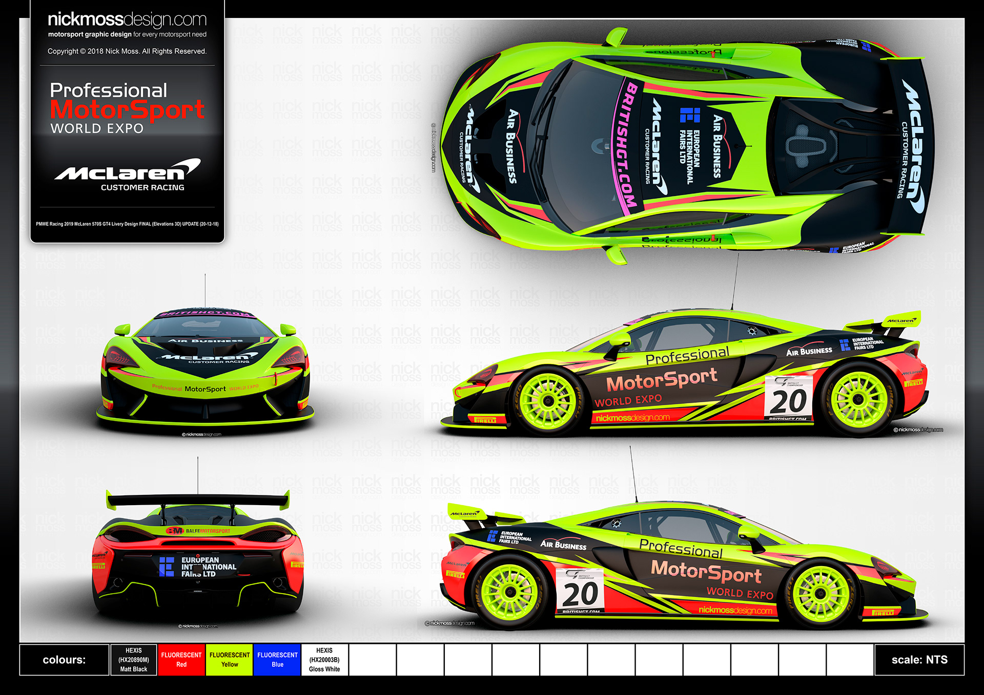 nickmossdesign - 2019 PMWE BRITISH GT McLaren GT4 LIVERY DESIGN