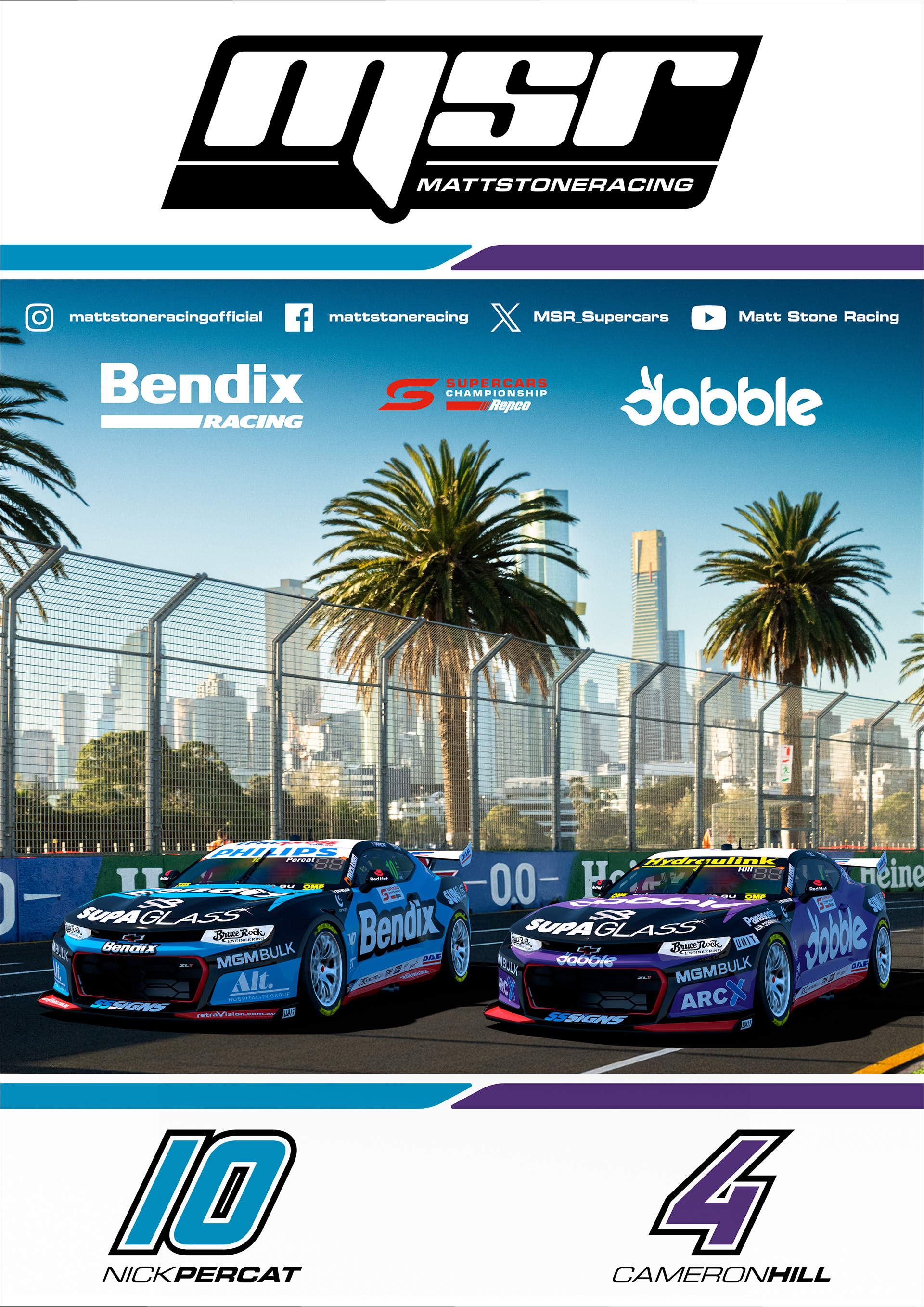 NMD nickmossdesign - 2025 Matt Stone Racing MSR Poster Design