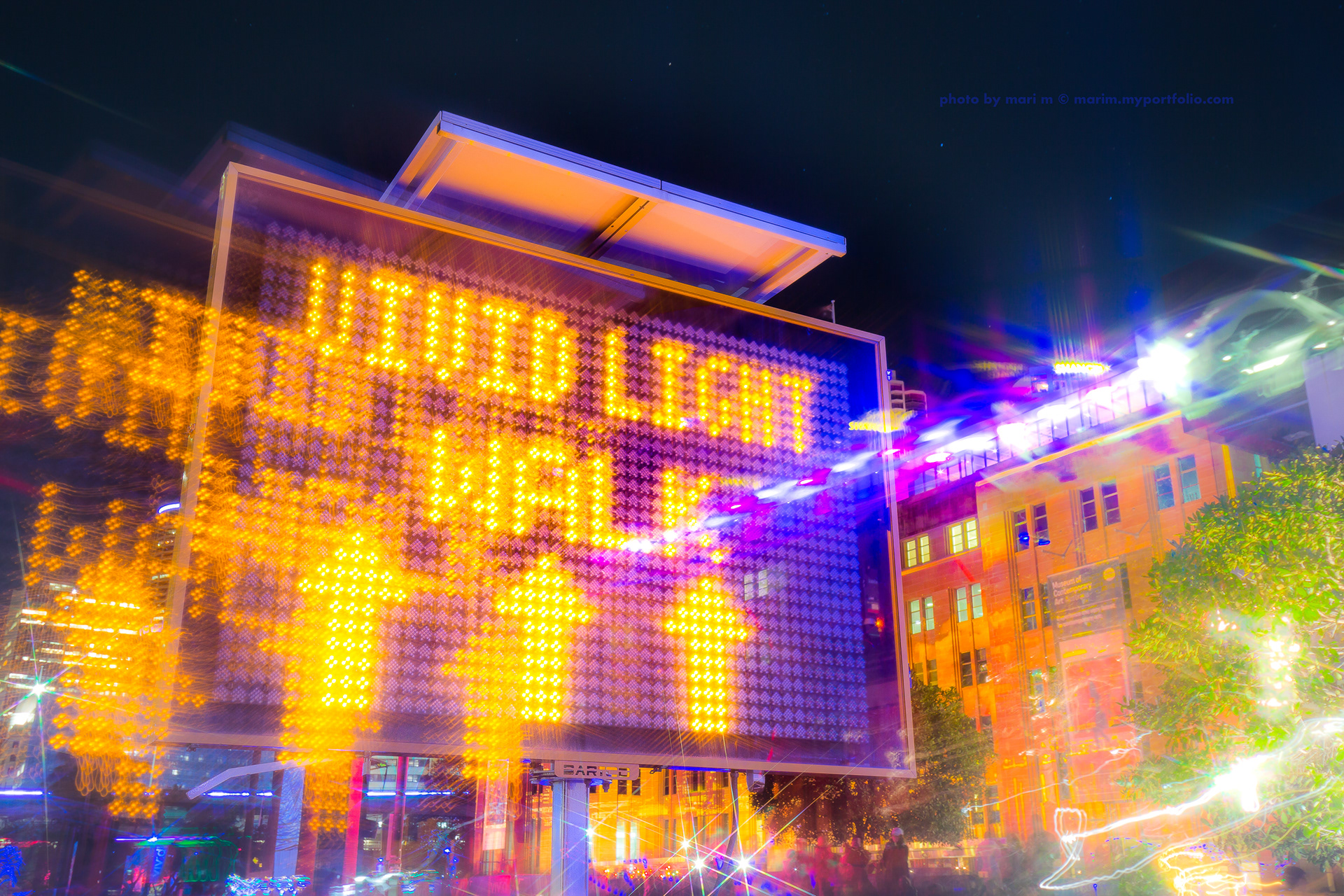 A shot of a sign at the "Vivid Sydney" festival