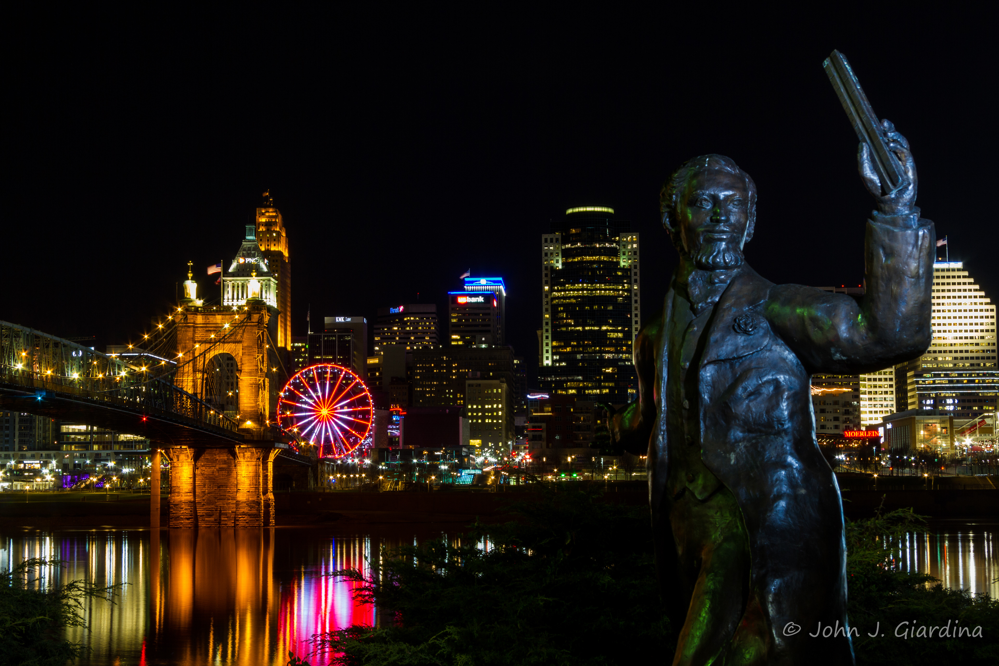 John A. Roebling Holding the Plans for His Bridge