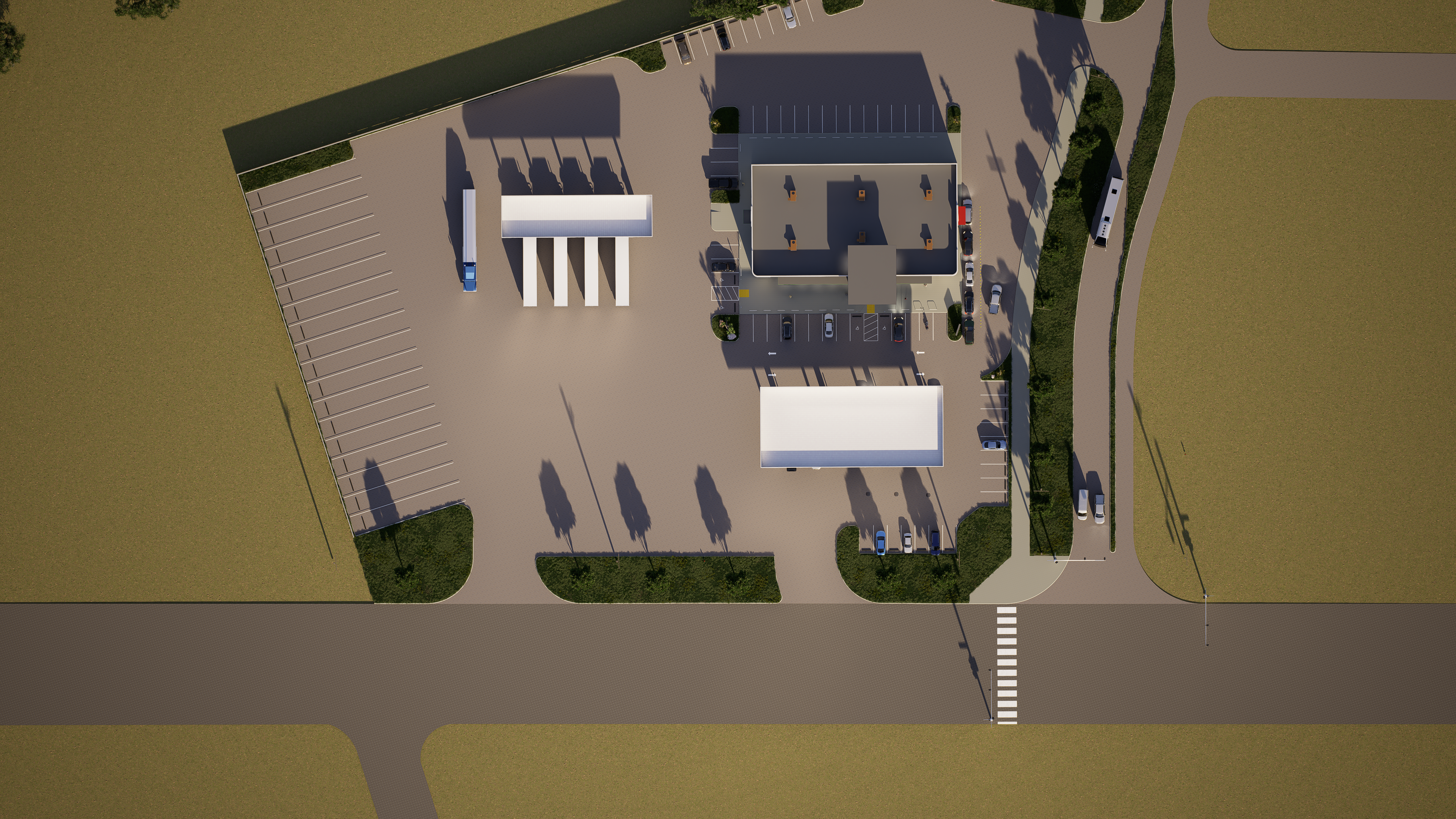 Fuel Xpress — modern rural design meets high-visibility architecture.