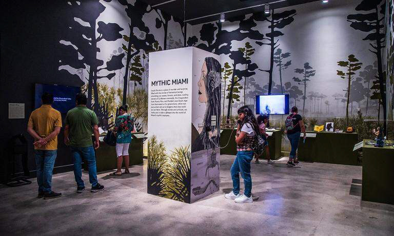 View of the mythic Miami section part of the “Mythic Creatures: Dragons, Unicorns & Mermaids”, exhibition on display at the HistoryMiami Museum, The exhibition opening on July 8th, traces the natural and cultural roots of some of the world’s most enduring mythological creatures from Asia, Europe, the Americas, and beyond, and even how Miamians embrace their own mythic fantasies. Organized by theAmerican Museum of Natural History in New York, on Saturday, July 08, 2023. Pedro Portal pportal@miamiherald.com  Read more at: https://www.miamiherald.com/news/local/community/miami-dade/downtown-miami/article277142403.html#storylink=cpy