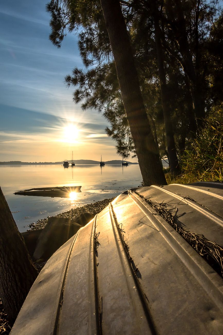 Serene Sunburst - Balcolyn, Lake Macquarie NSW Australia.  A typical lake scene on a calm morning - Image taken 7-8-24