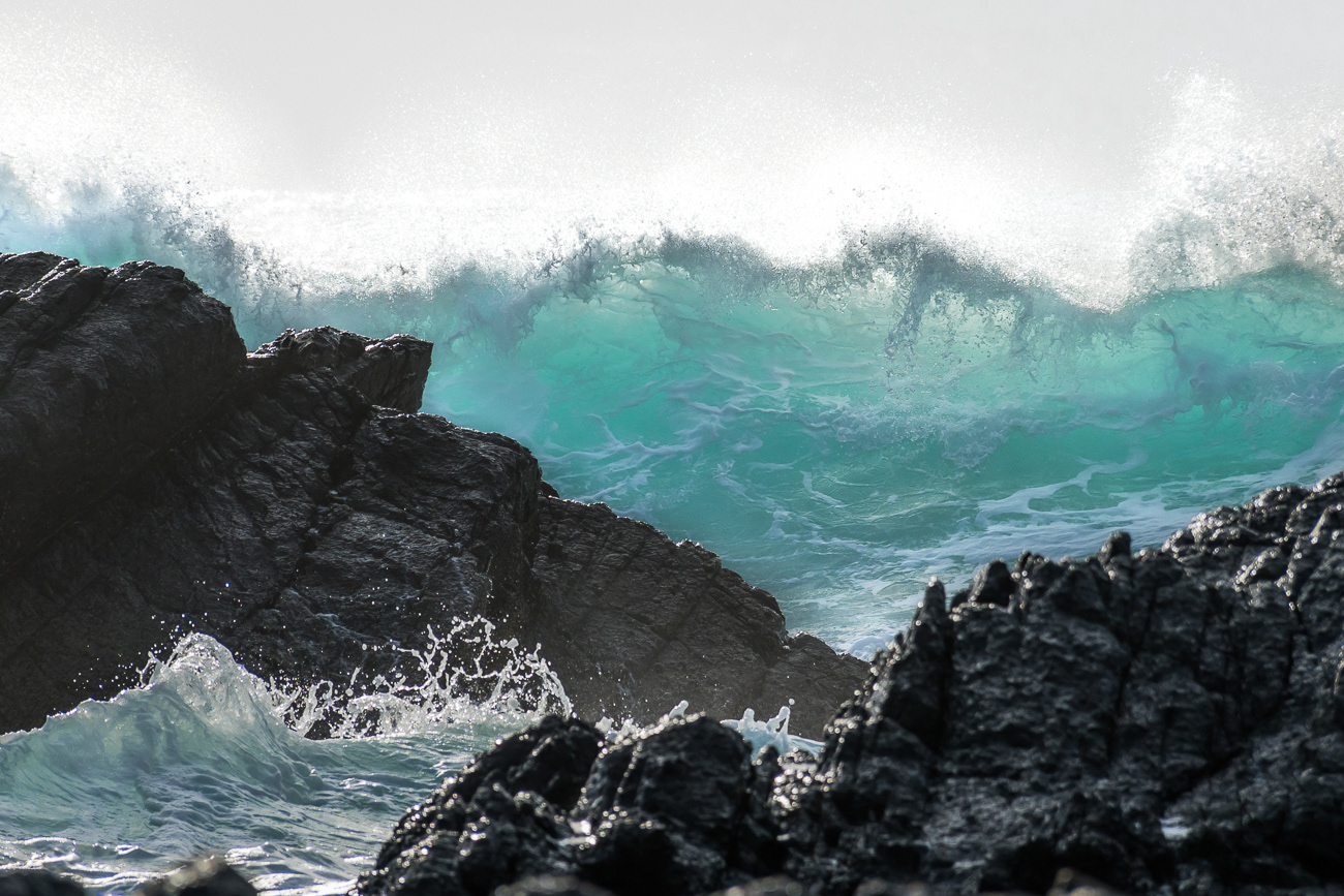 Wave Action - Seal Rocks NSW Australia.  Mesmerising waves crashing on rocks - Image taken 1-8-20