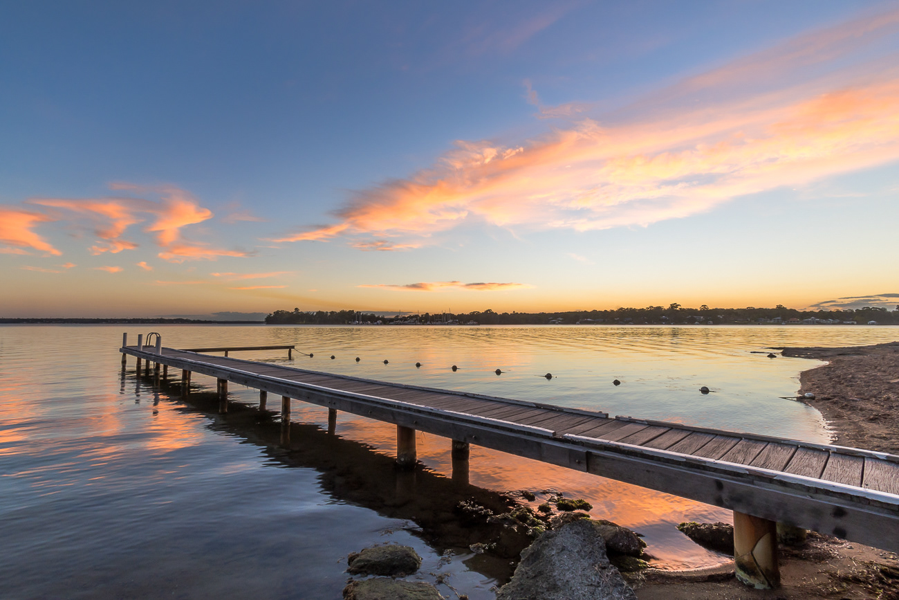 Brightwaters Beauty - Brightwaters Baths, Lake Macquarie NSW Australia.  Sunset beauty at Brightwaters Baths - Image taken 9-2-22