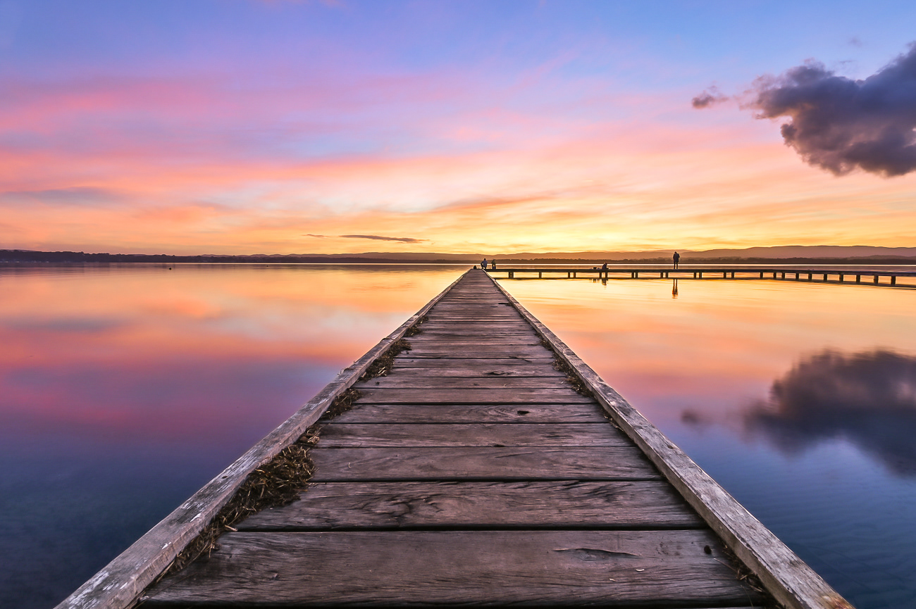 Colourful Calm - Yarrawonga Park, Lake Macquarie NSW Australia.  Colourful calm sunset at the baths - Image taken 18-7-20