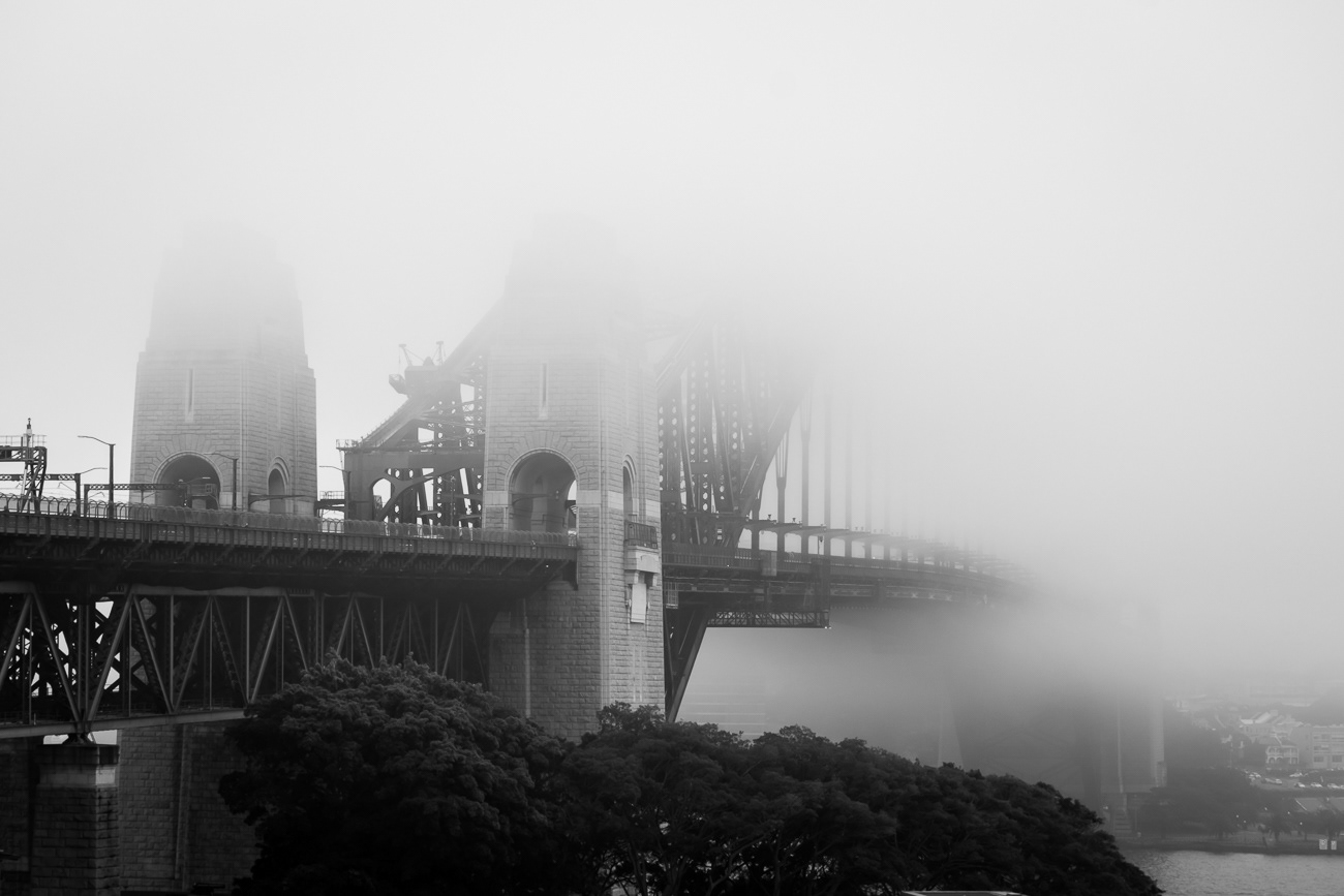 Misty Morning - Sydney Harbour Bridge NSW Australia. A foggy morning on Sydney Harbour - Image taken 8-6-19