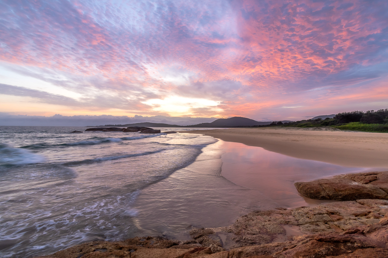 Pretty in Pink - South West Rocks NSW Australia.  A beautiful pink glow at sunrise - Image taken 10-11-24