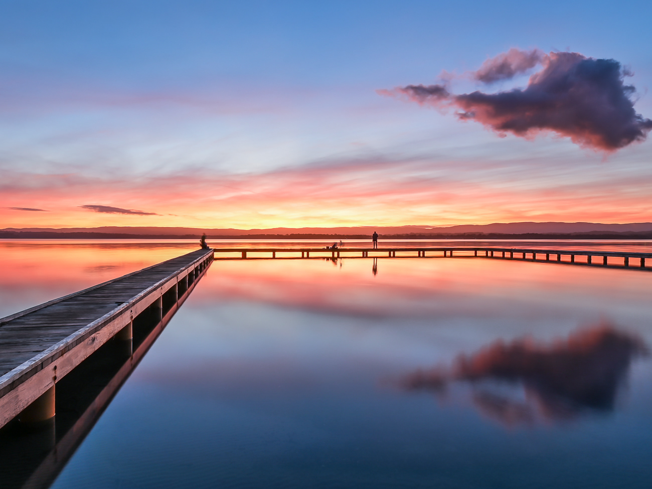 Soothing Sunset - Yarrawonga Park Baths, Lake Macquarie NSW Australia.  A beautiful calm afternoon with some colour at last light - Image taken 18-7-20