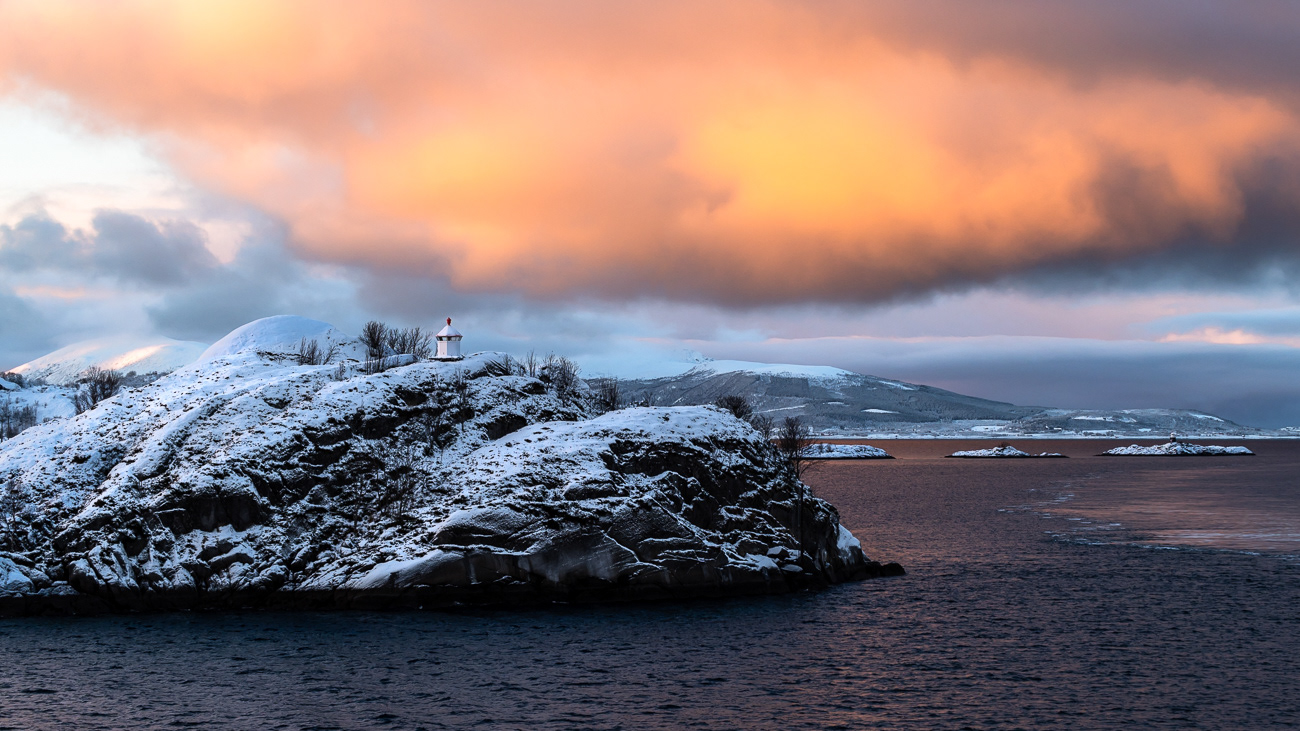 Beautiful Lofoten Islands - Norway.  View from Hurtigruten MS Trollfjord - Image taken 20-11-23