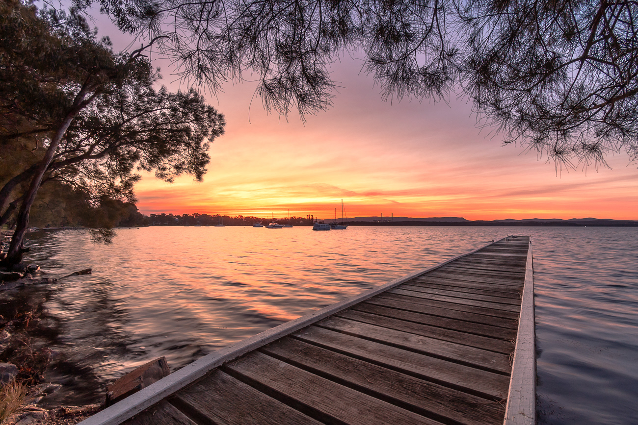 Framed Sunset - Balcolyn, Lake Macquarie NSW Australia.  A surprise show of colour at sunset - Image taken 25-7-24