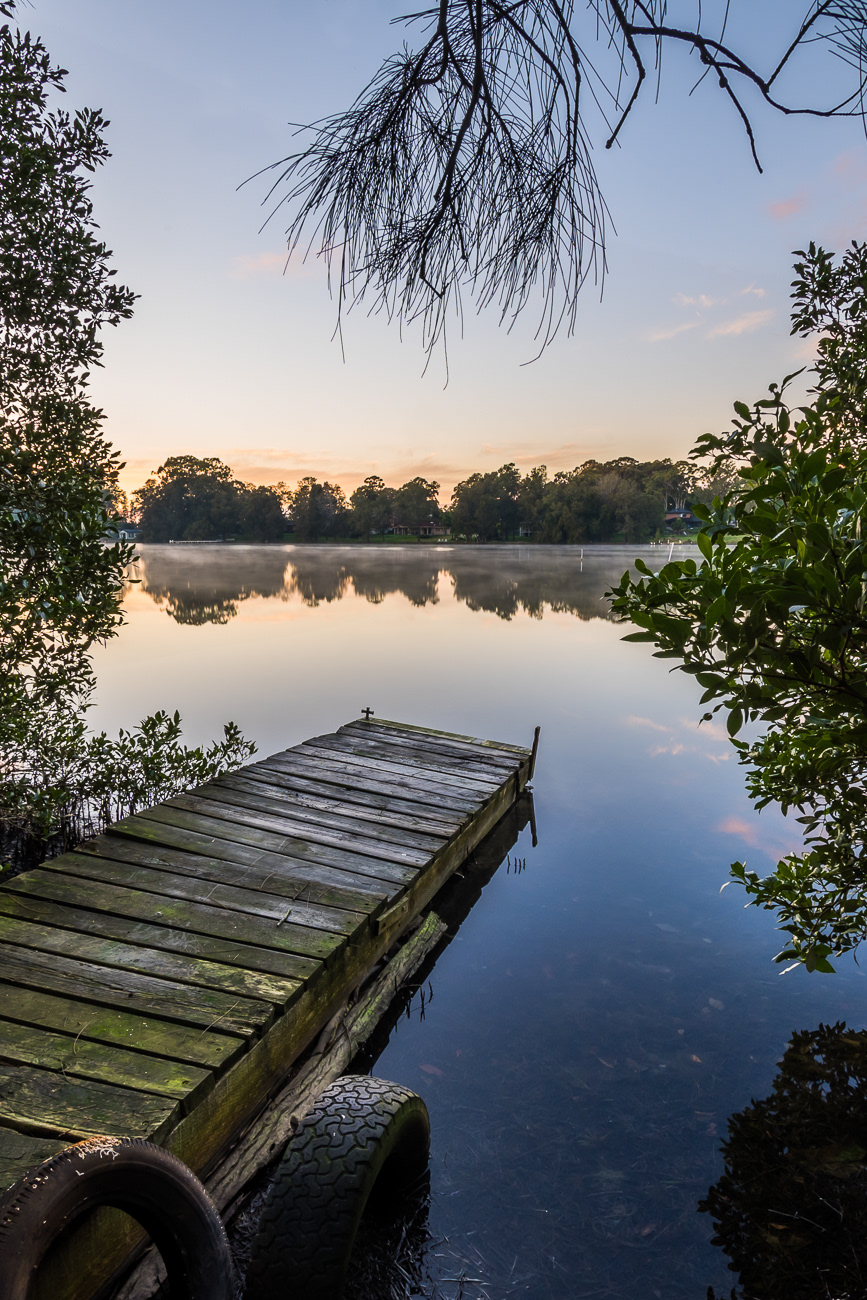 Worn Out Wharf - Lake Petite, Brightwaters, Lake Macquarie NSW Australia.  A frosty morning on Lake Petite - Image taken 5-7-21