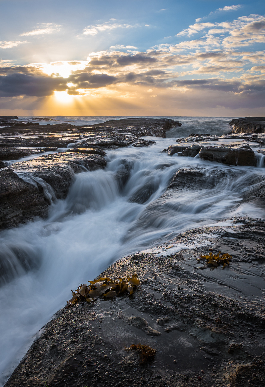 Sunrise Surge - Norah Head NSW Australia.  Surge of waves over rocks at sunrise - Image taken 13-12-21