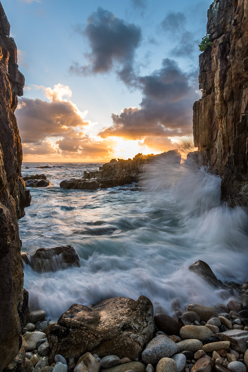 Sunrise Drama - Diamond Head NSW Australia. Wave action at sunrise - Image taken 30-1-22