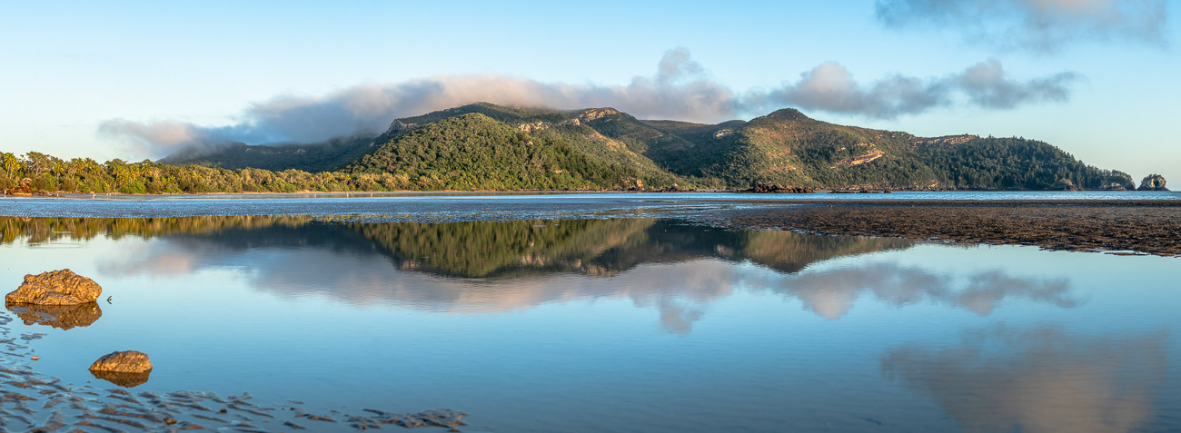 Low Tide Reflections - Cape Hillsborough QLD Australia.  Panoramic reflections on low tide - Image taken 1-9-23