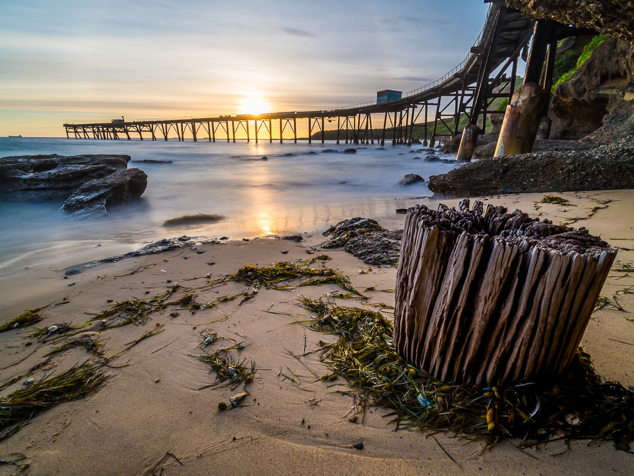 Relics of the Past - Catherine Hill Bay NSW Australia.  Sunrise at old Catherine Hill Bay Coal Loader Jetty - Image taken 12-2-21