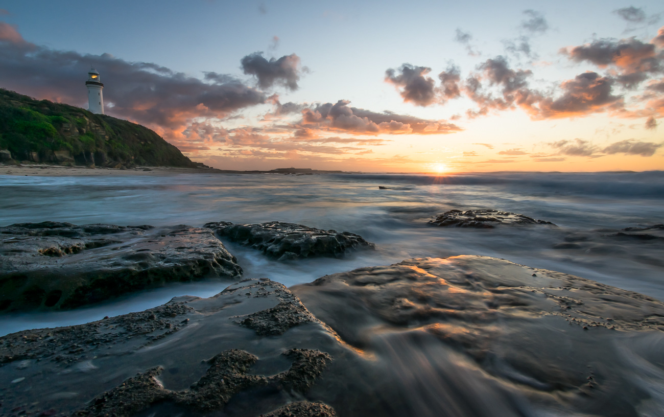 Water Flow - Norah Head NSW Australia.  Water flow over rocks at sunrise - Image taken 10-3-20