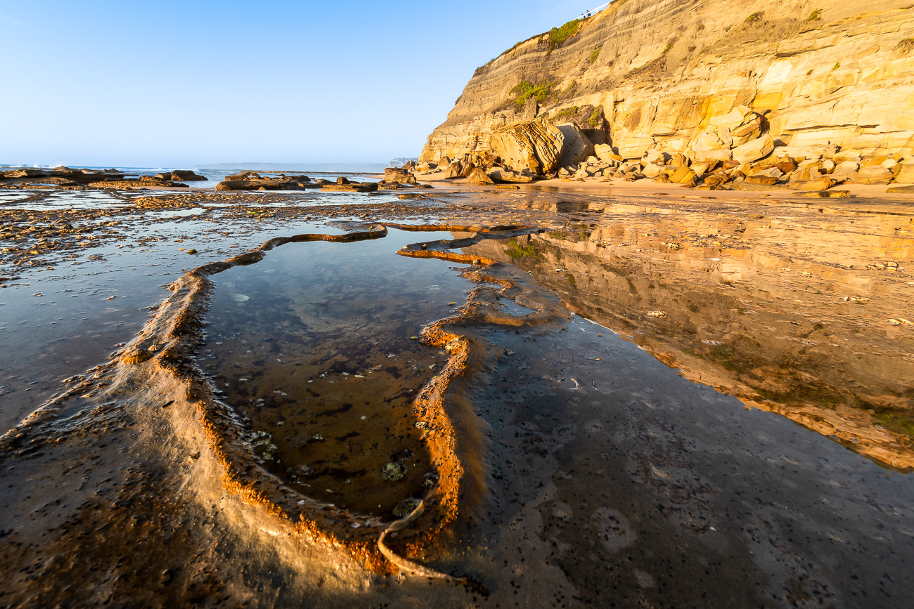 Rockpool - Susan Gilmore Beach, Newcastle NSW Australia.  Interesting rock formations at sunrise - Image taken 13-1-24