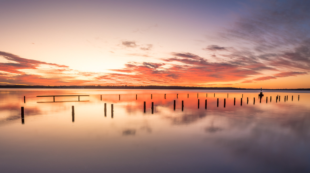 Colourful Reflections - Morisset Park, Lake Macquarie NSW Australia.  Lovely reflections at the old baths near Trinity Point - Image taken 21-11-22