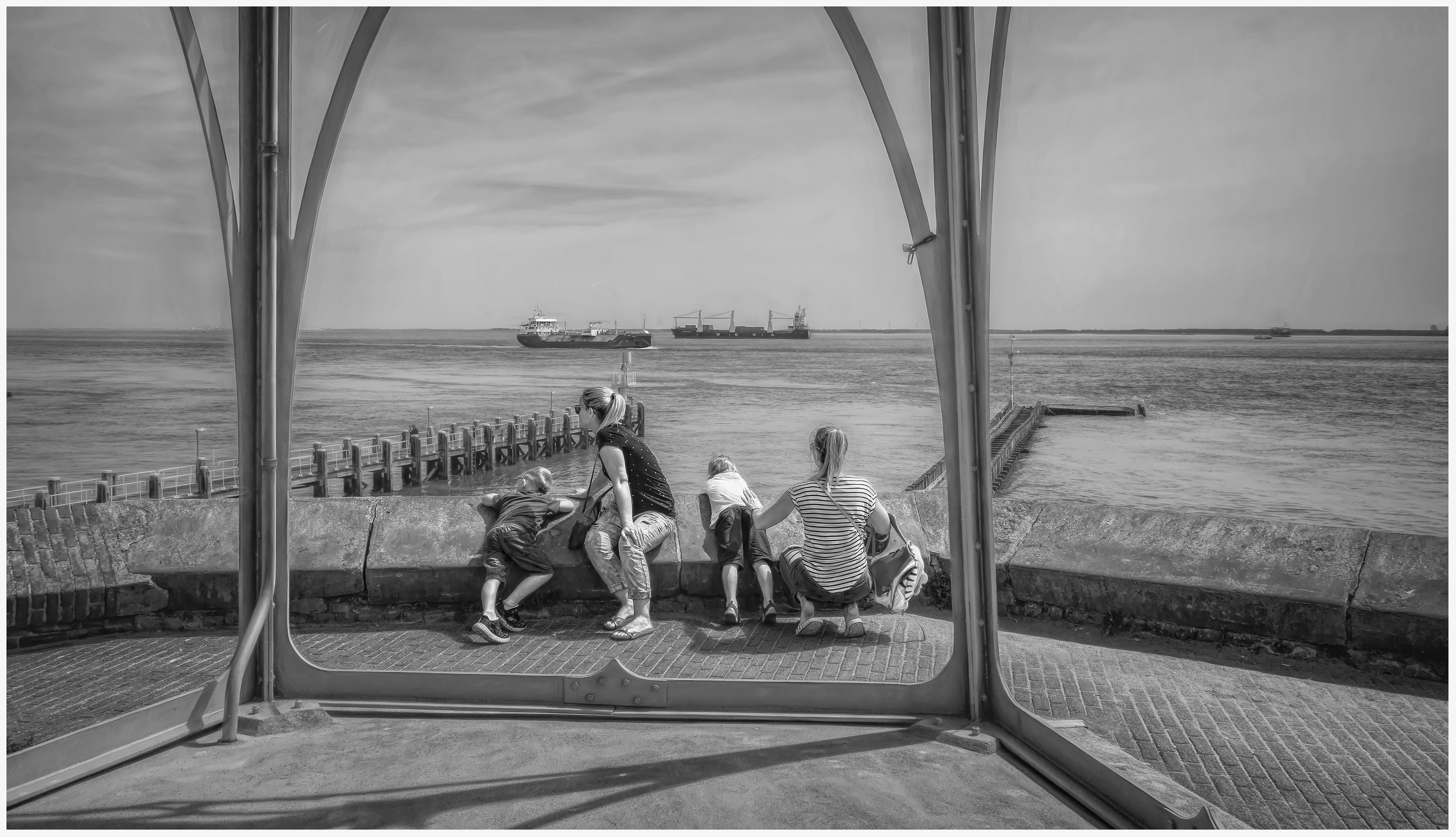 Looking at the boats