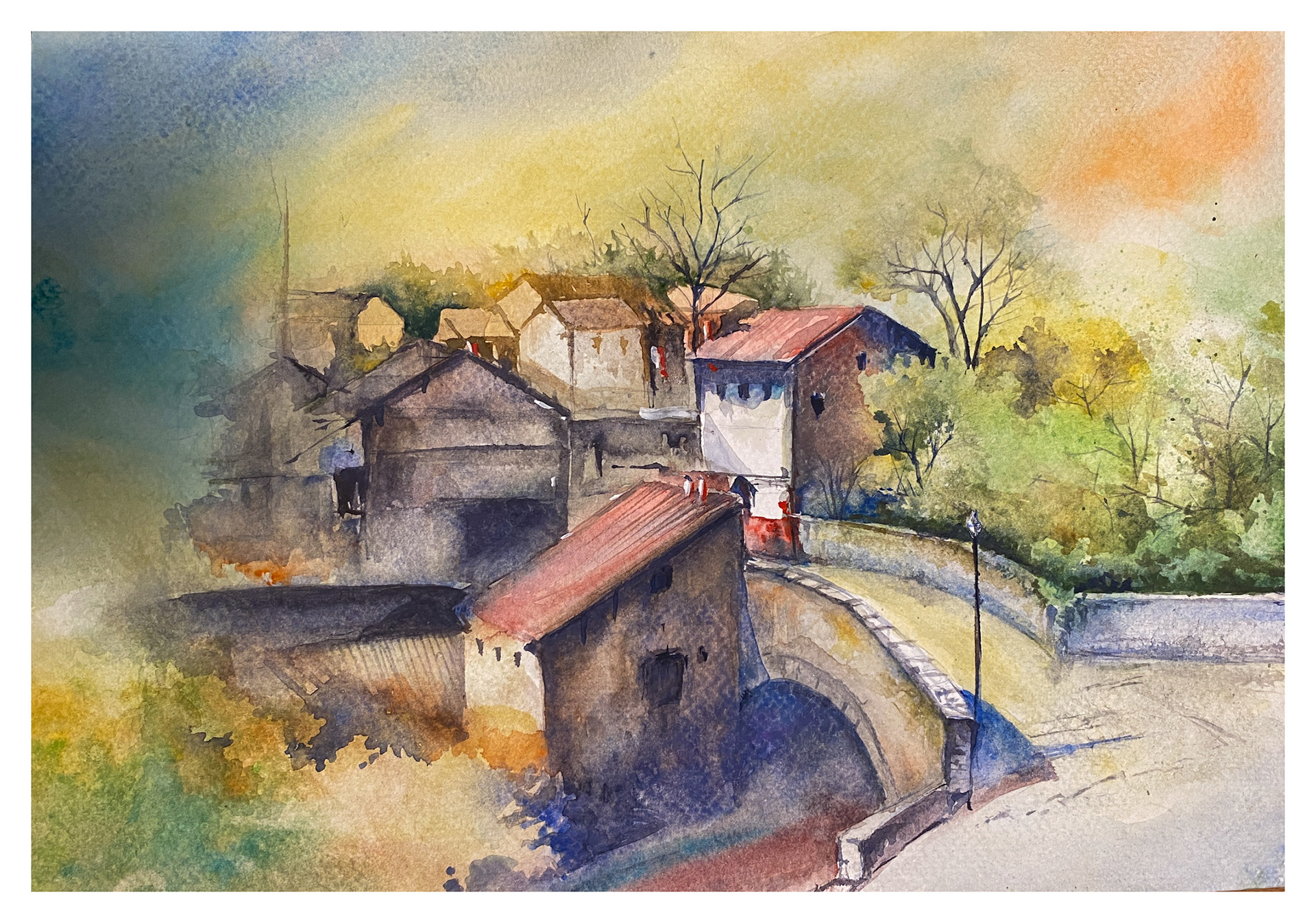 Sunset over Quaint Village