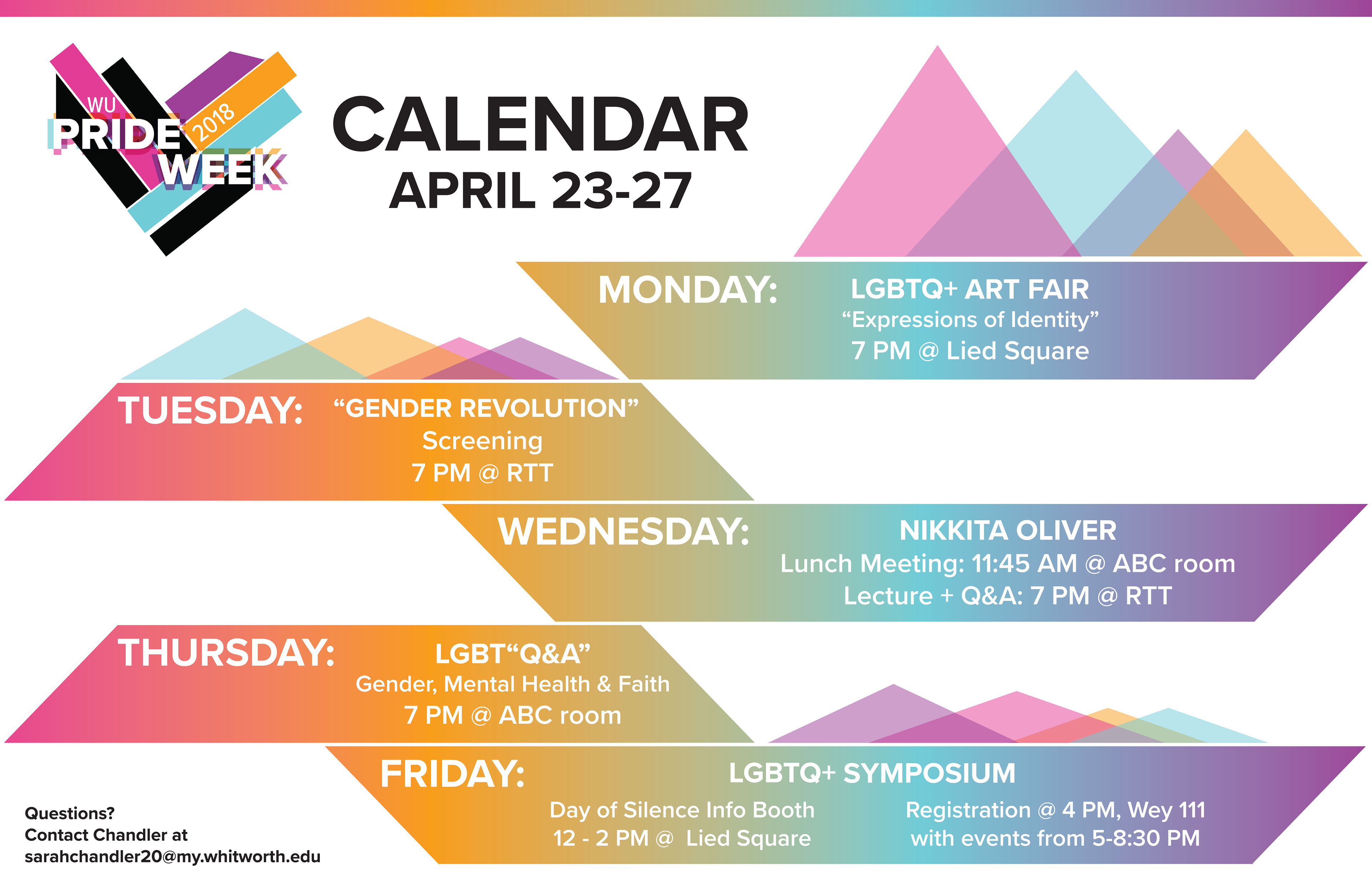 Poster design for Whitworth University's Pride Club