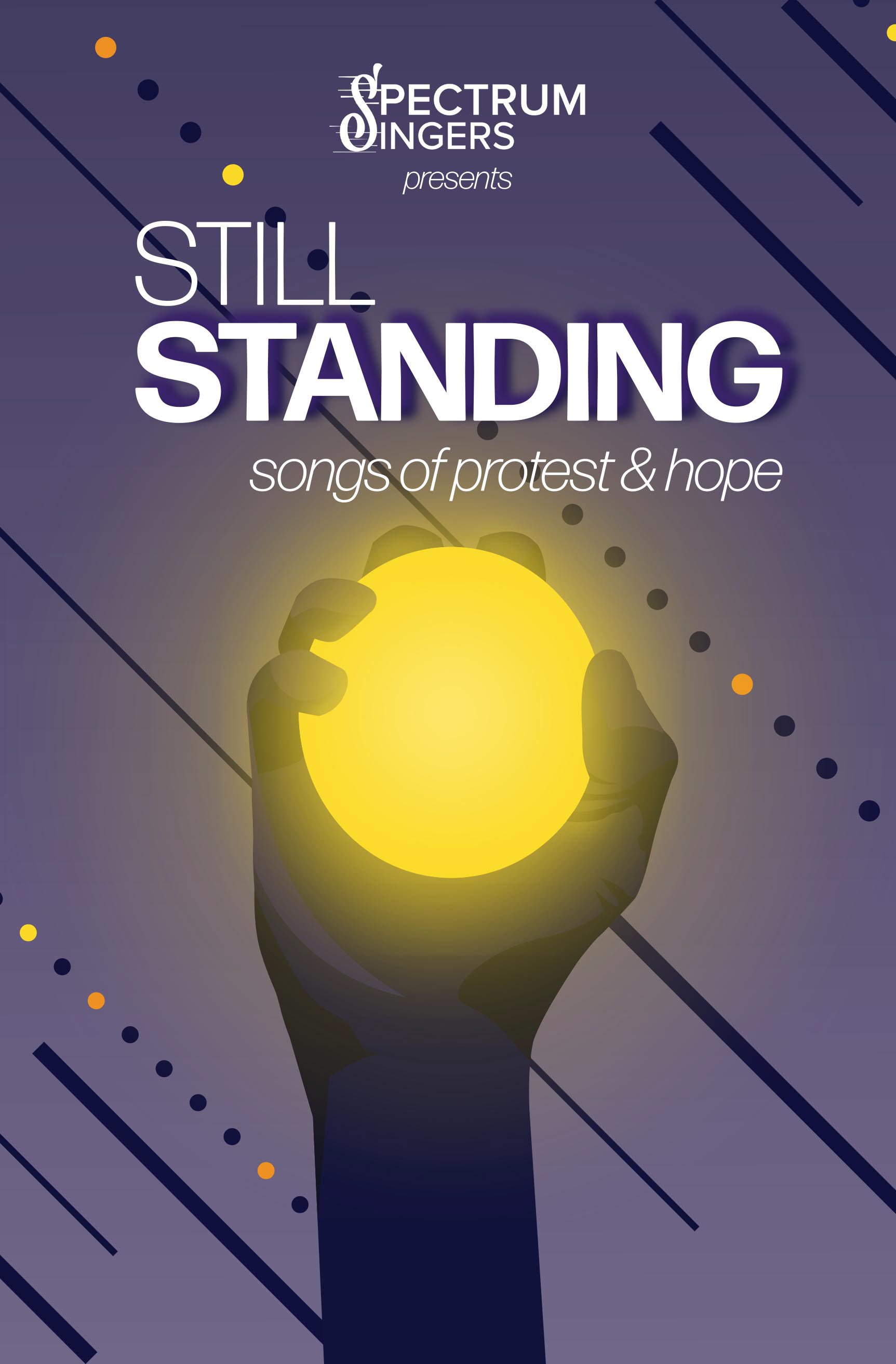 Program design for Spectrum Singers choir. Inside photos and ad designs provided by Spectrum Singers members and supporting organizations.
