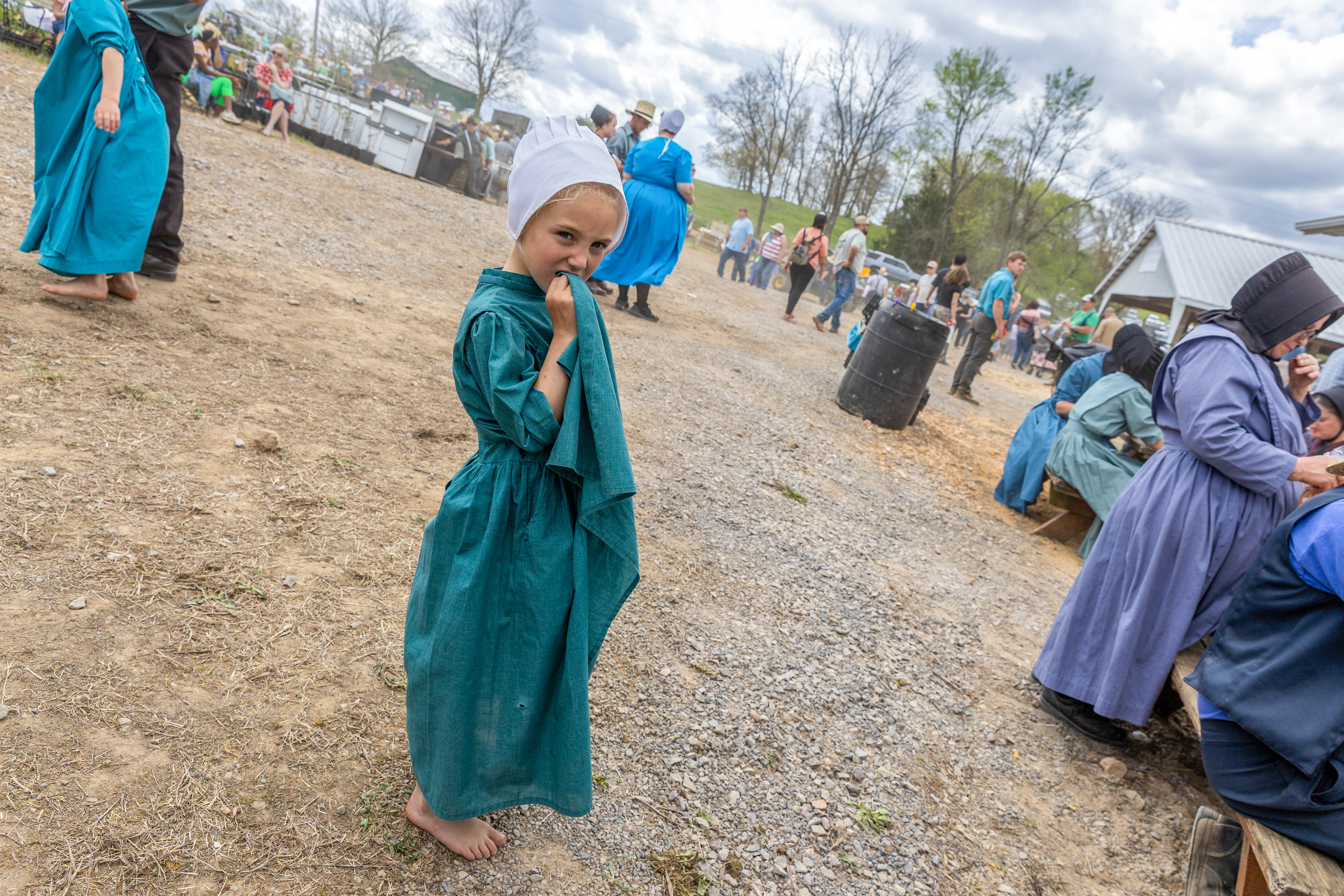 Attendees gather during the 42nd annual Southern Kentucky Consignment Auction, locally known as the Amish and Mennonite auction, in Scottsville, Ky., Saturday, April 4, 2026.