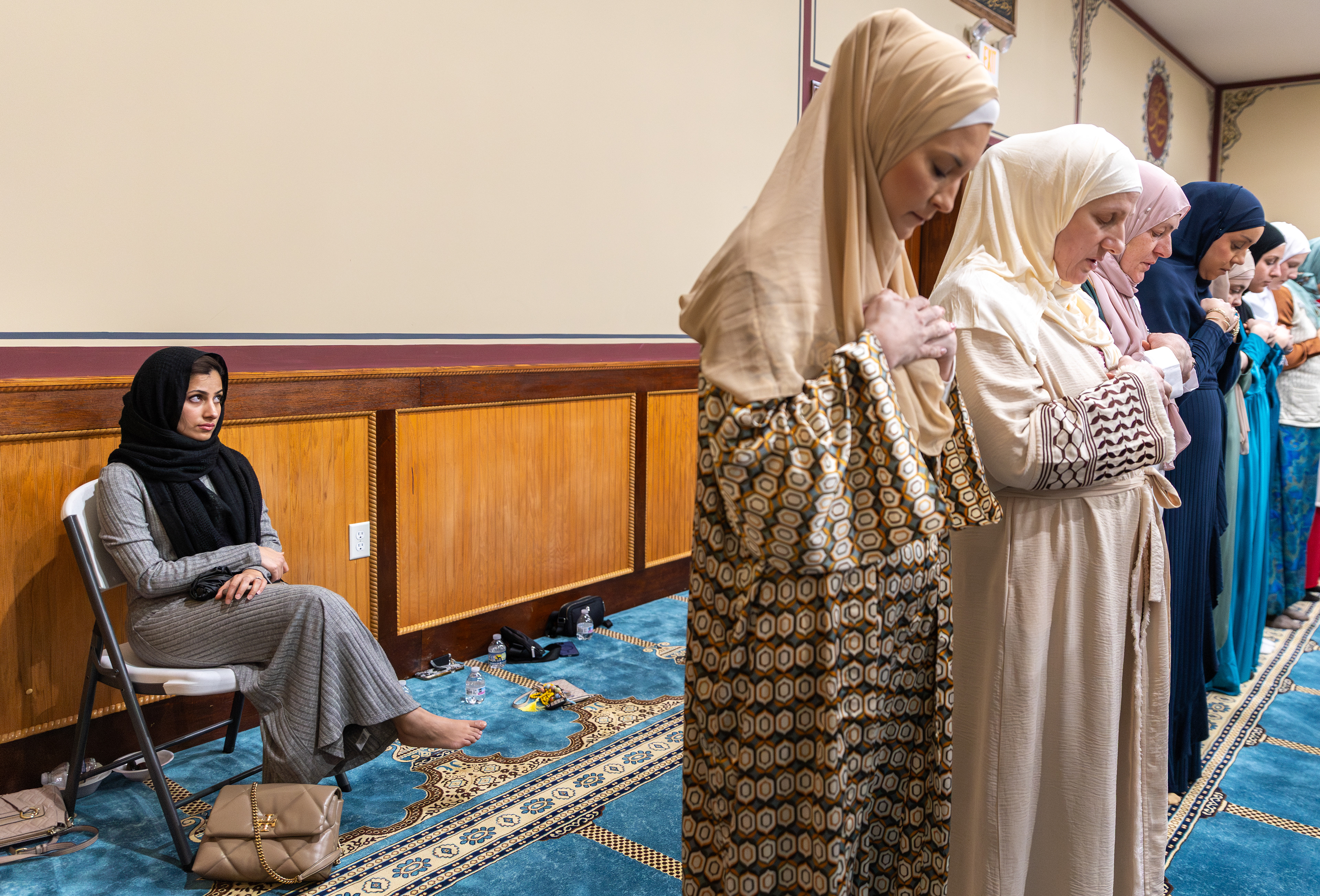 Muslim women pray Maghrib during Ramadan at the Bosnian Islamic Center in Bowling Green, Ky., on Wednesday, Feb. 25, 2026. 