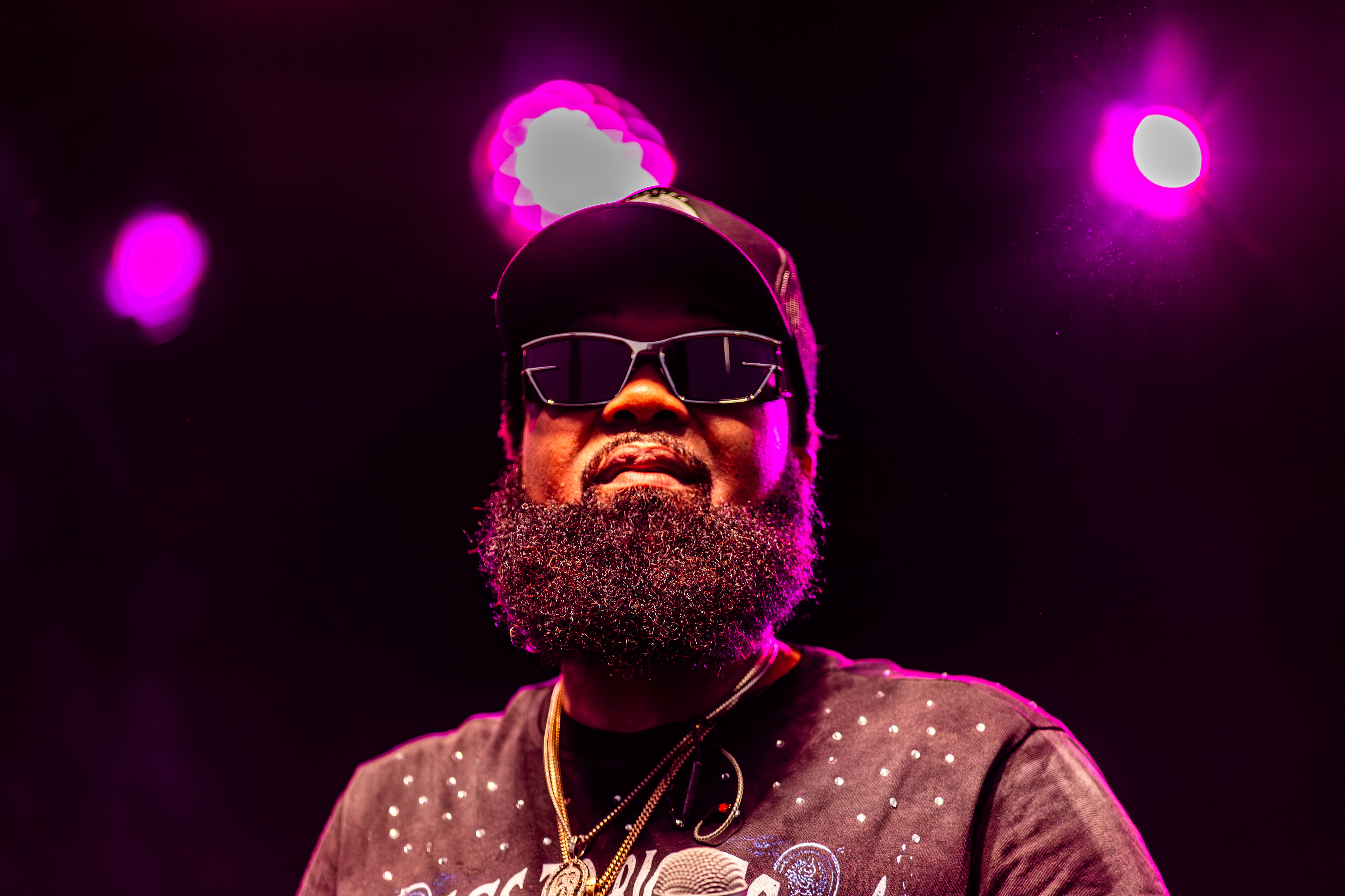 Blanco Brown performs on stage at Western Kentucky University on Tuesday, Oct. 14, 2025, at 5:30 p.m. Students filled the Lawn to sing and dance along as Brown brought his blend of country and hip-hop to campus. The performance marked WKU’s annual pre-homecoming concert.