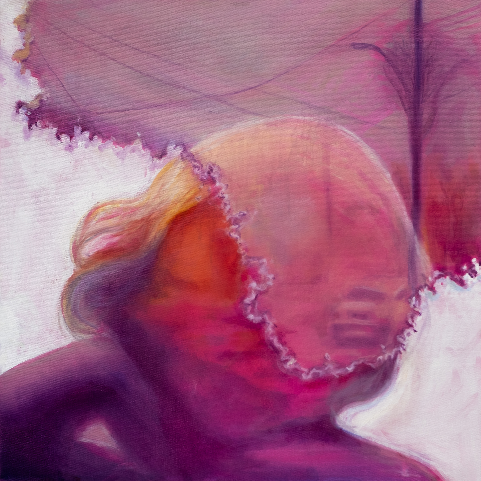 restless listlessness (2024) oil on canvas. 26"x26"