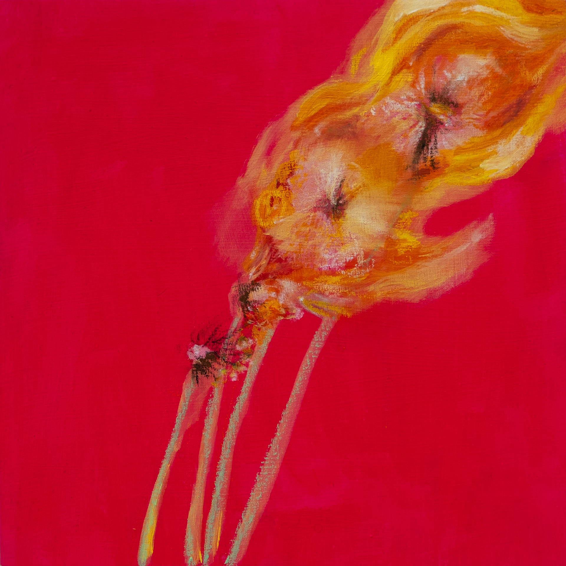 wasted potential (2024) acrylic and color pencil on wood panel