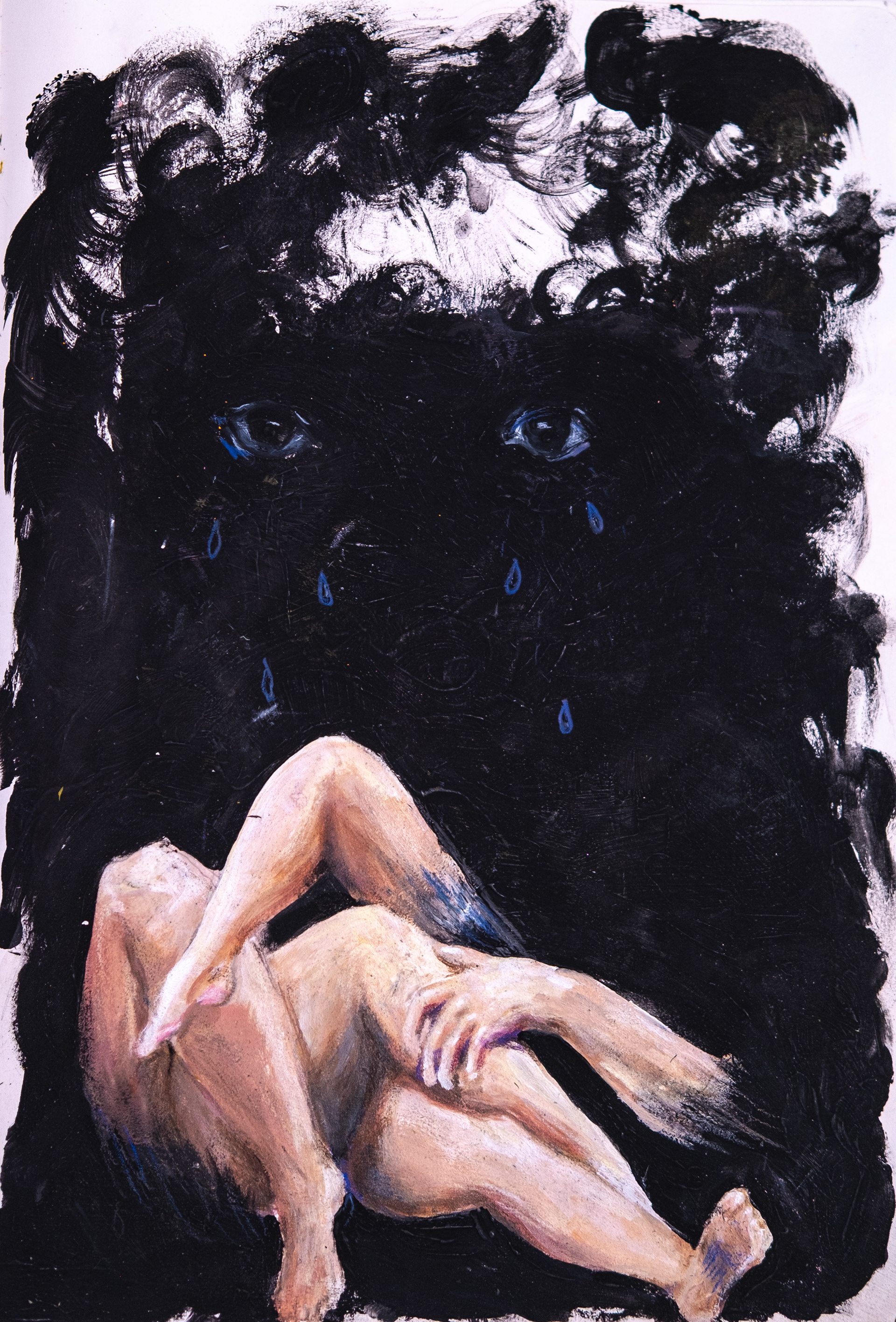 a response to ugly paintings (2023) acrylic and color pencil on paper