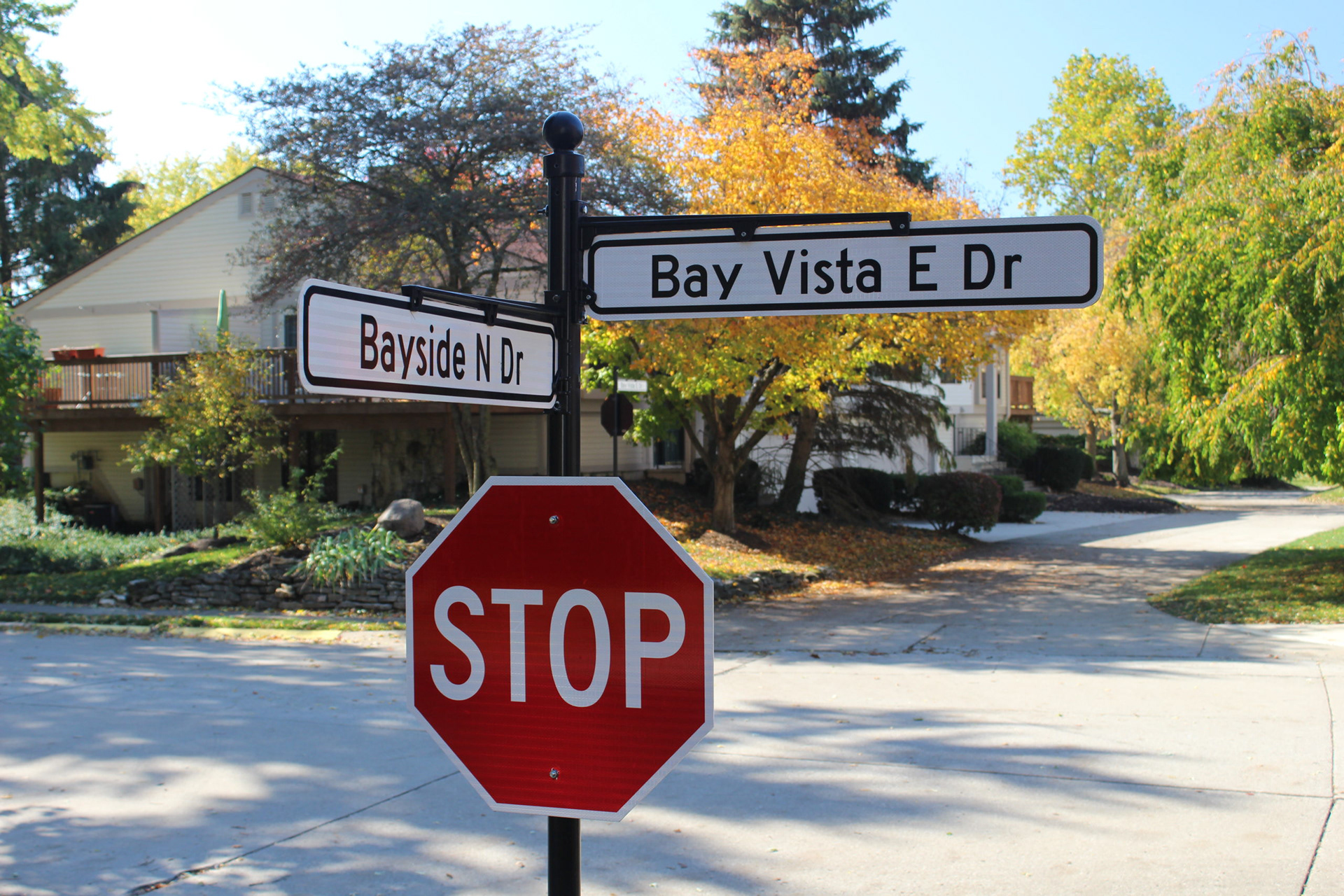 Bayside Woods wayfinding signage