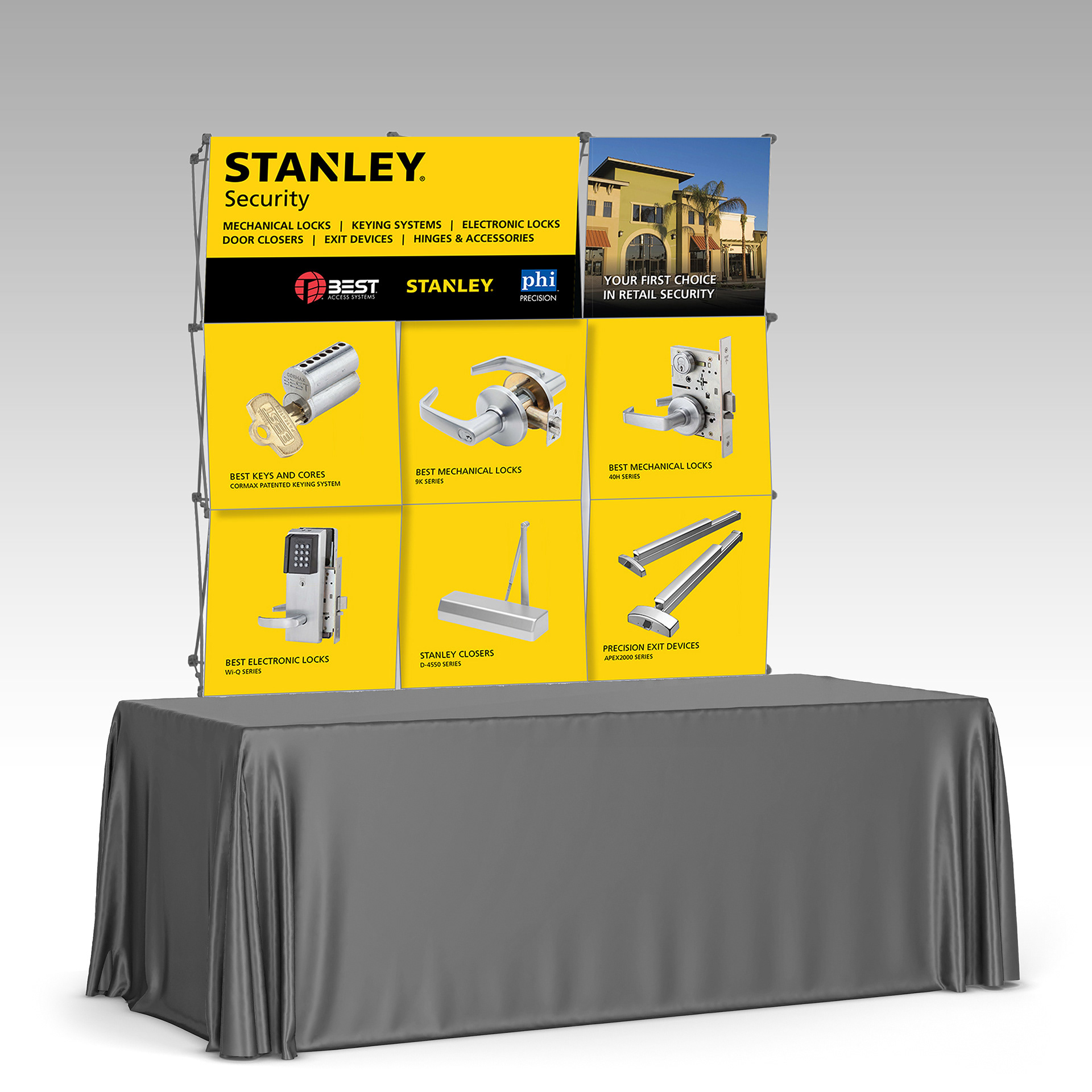 STANLEY Security modular trade show booth graphics