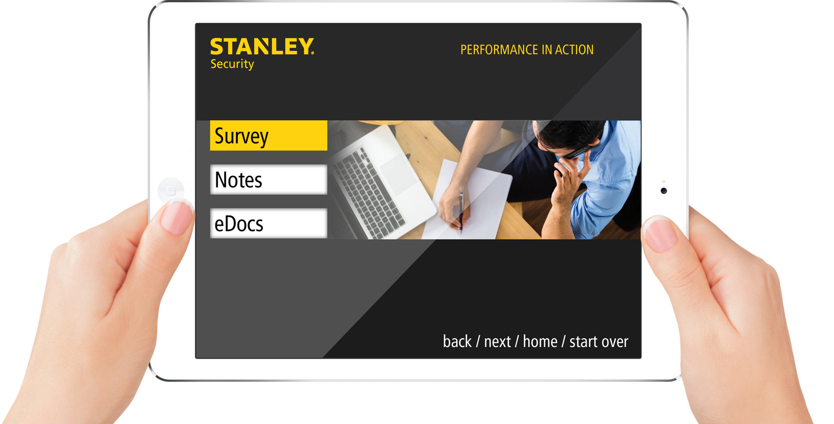 STANLEY Security trade show iPad app interface