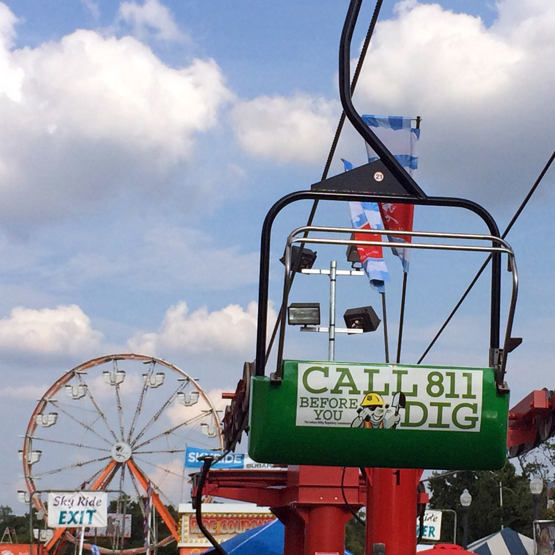 Indiana State Fair gondola with 811 ad