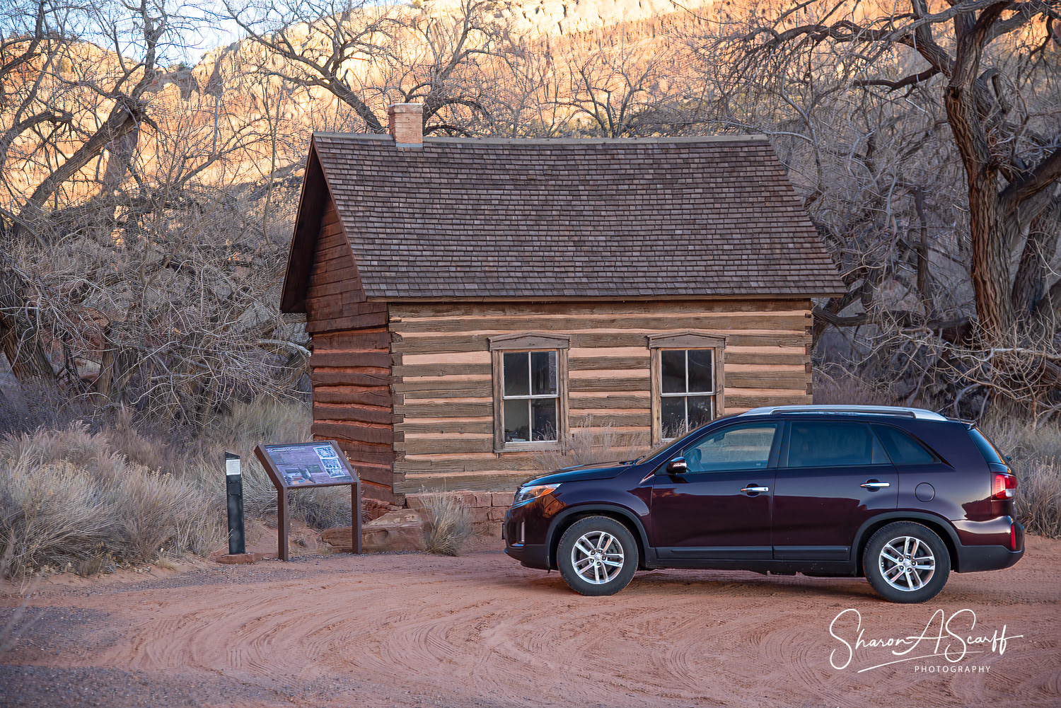 Size of schoolhouse compared to my car!