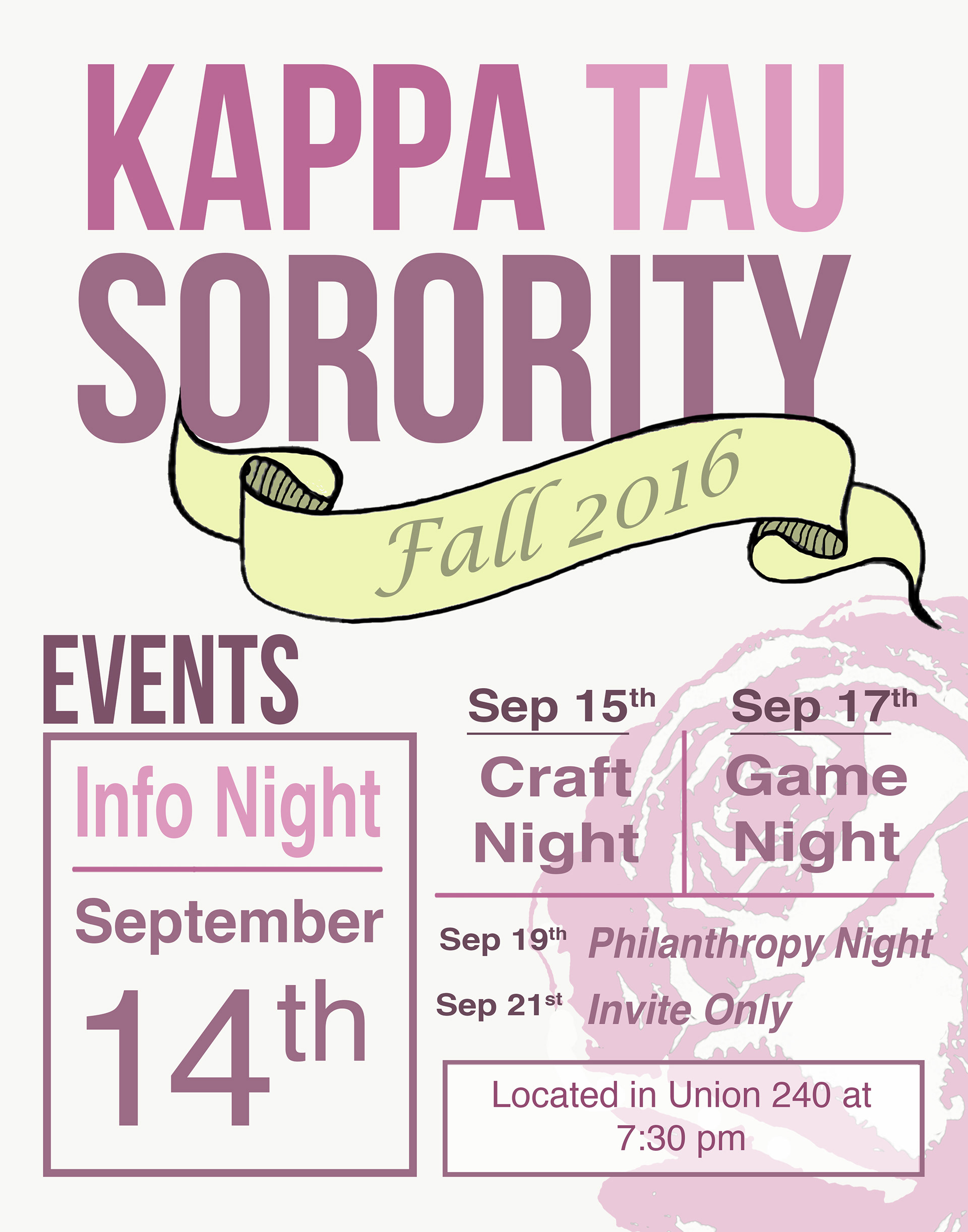 KT Sorority Rush Week Flyer