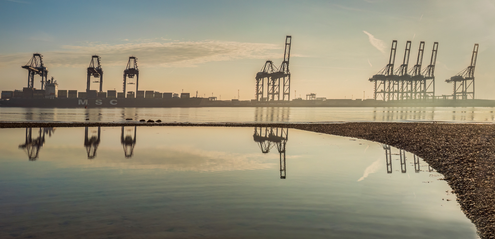 Felixstowe Crane Reflections