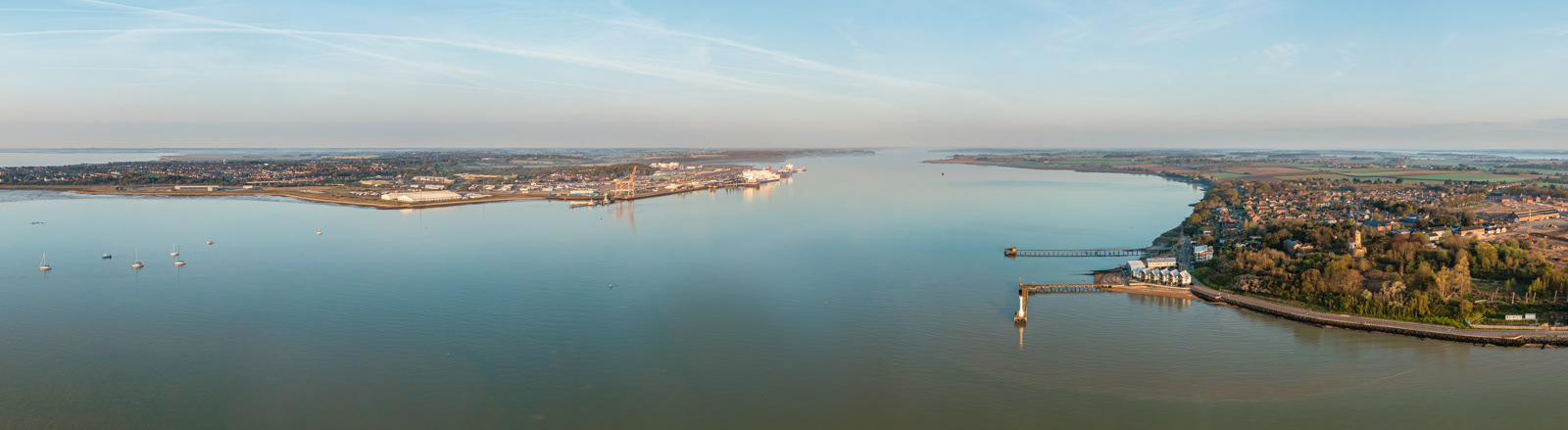 Looking Towards the Port of Harwich from Shotley Gate Pano