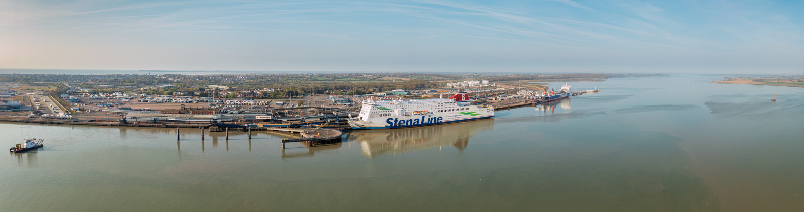 Port of Harwich Pano from Shotley Gate