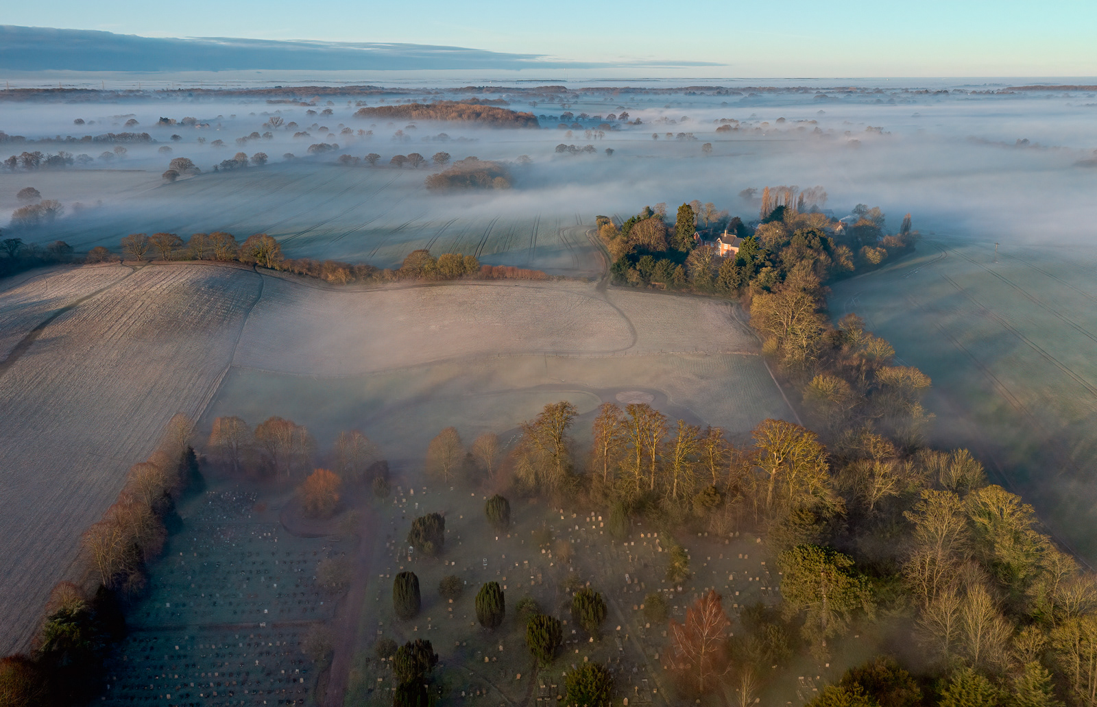 Misty Sunrise Over Hadleigh