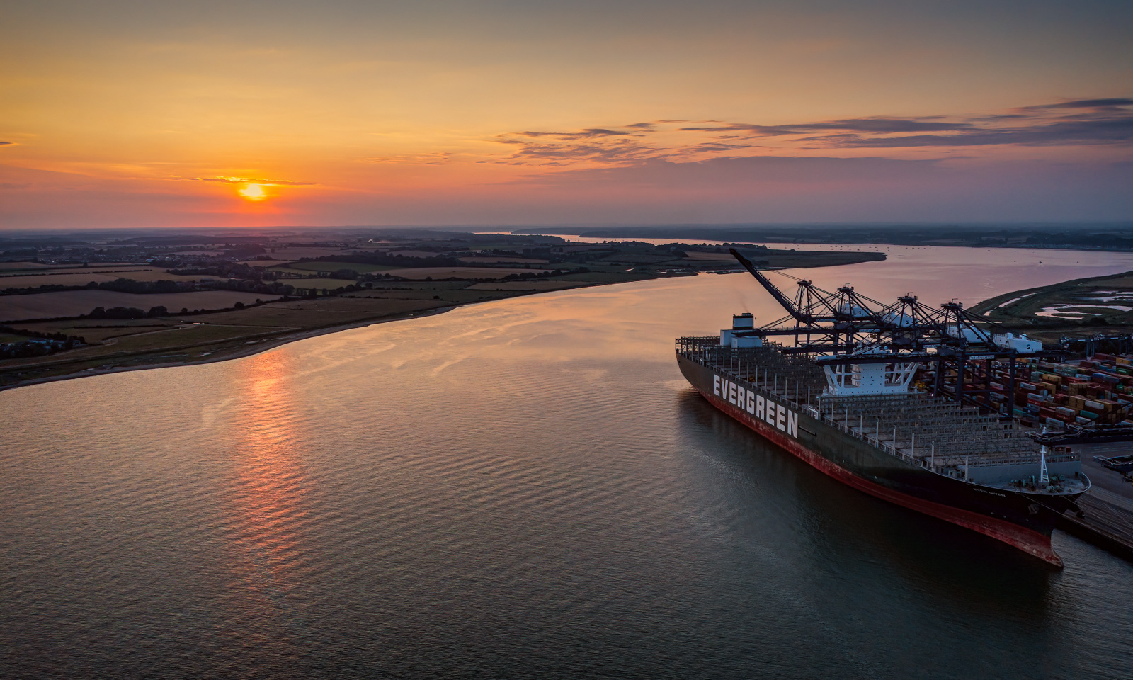 Sunset Over Felixstowe Docks
