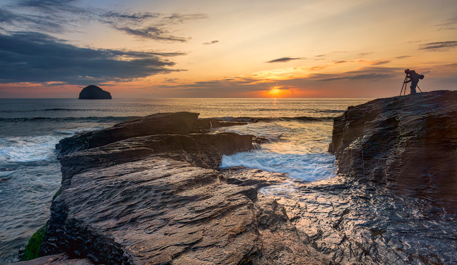 Sunset at Trebarwith Strand
